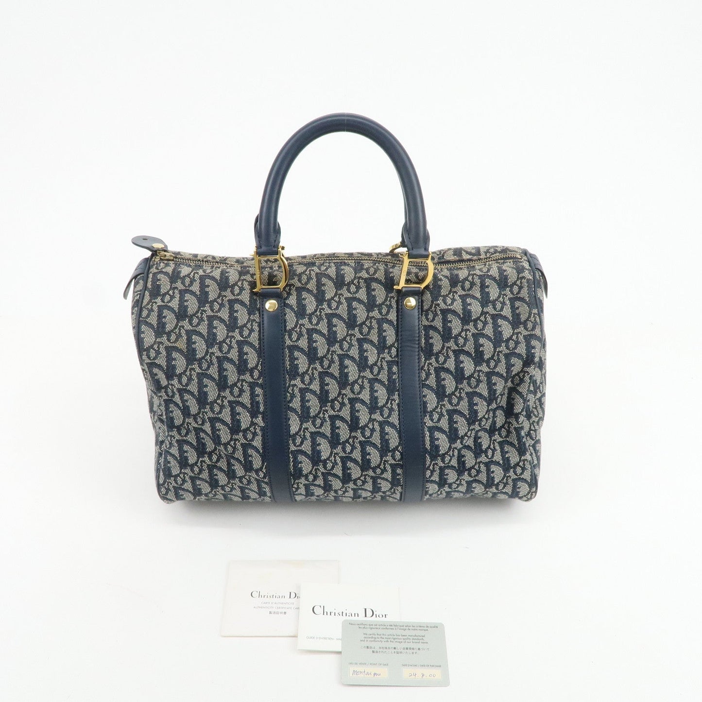 Christian Dior Trotter Jacquard Canvas Leather Boston Bag【Pre-order】