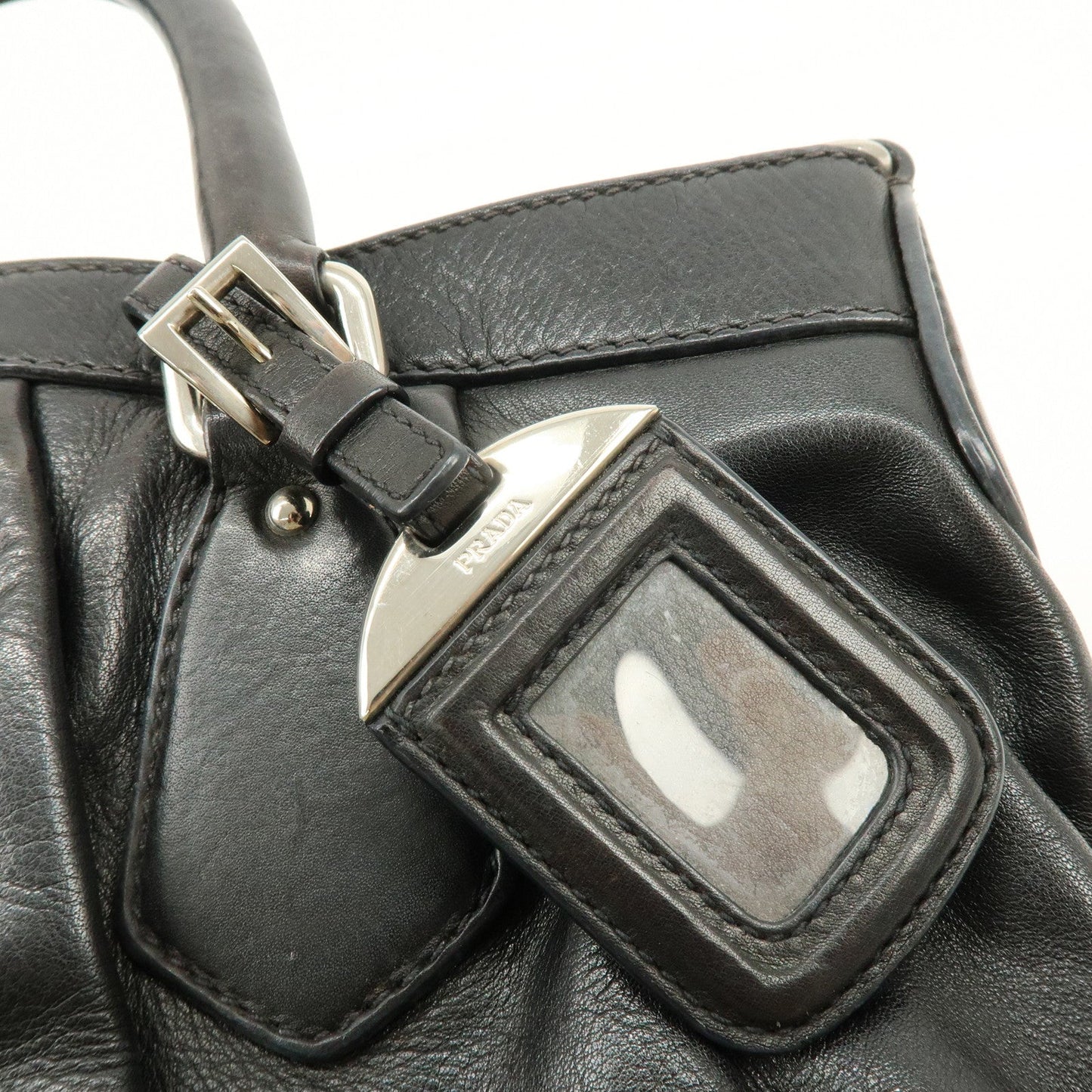 Prada Logo Leather 2Way Bag Hand Bag Shoulder Bag Black BN1226【Pre-order】