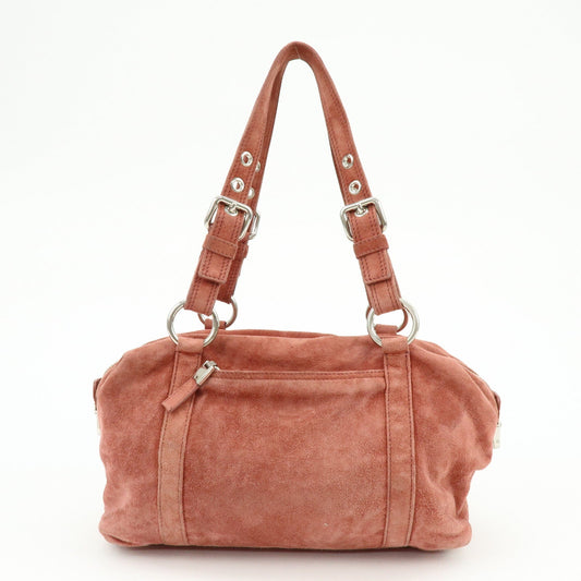 Prada Suede Boston Bag Hand Bag Pink BR2630【Pre-order】