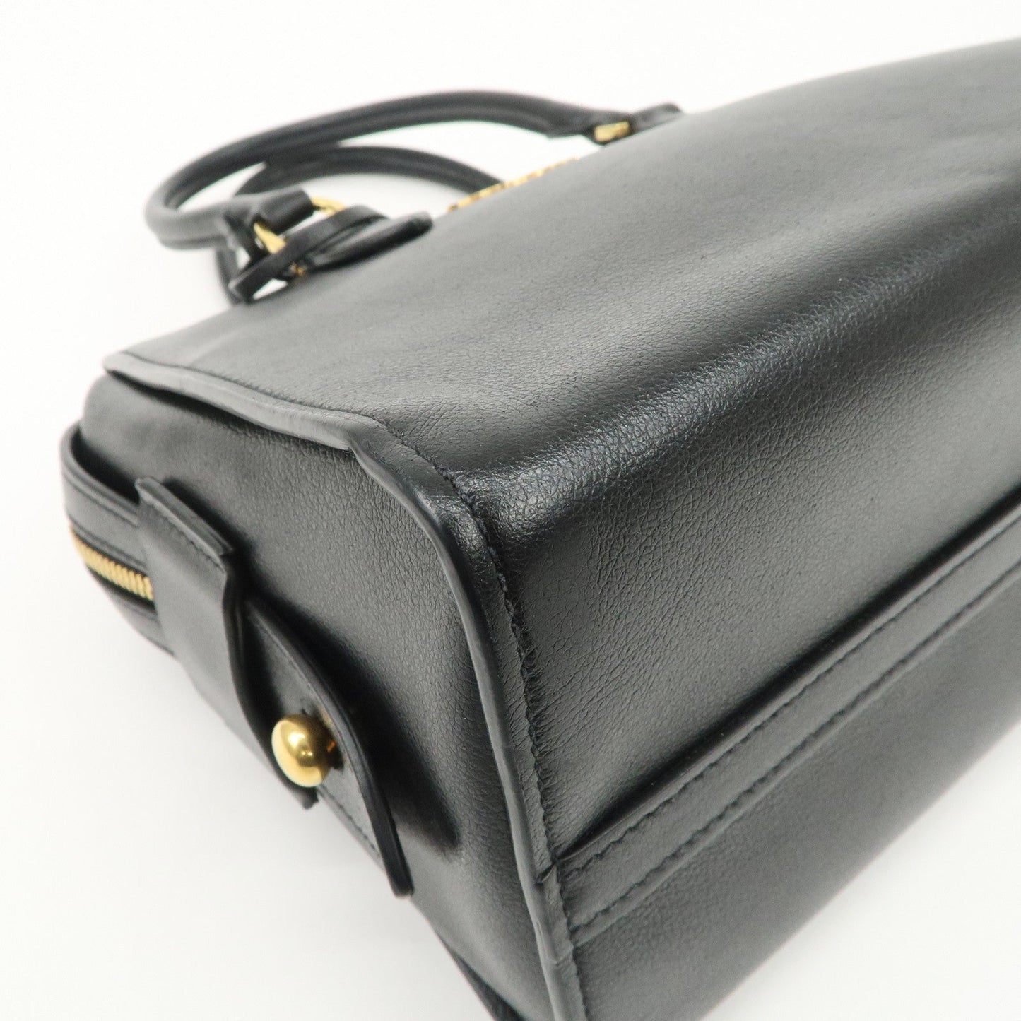 Prada Leather 2Way Bag Hand Bag Black Gold Hardware Used【Pre-order】