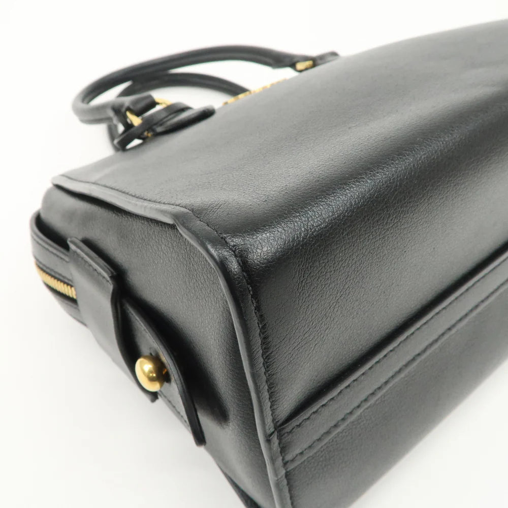Prada Leather 2Way Bag Hand Bag Black Gold Hardware【Pre-order】