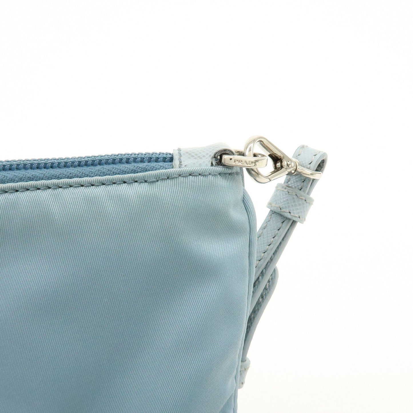Prada Triangle Logo TESSUTO IMPUNTU Nylon Pouch Light Blue 1NH545【Pre-order】