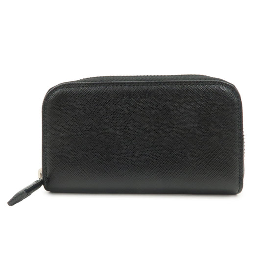 Prada Saffiano Leather Round Zippy Key Case Black 2PG604 Used【Pre-order】