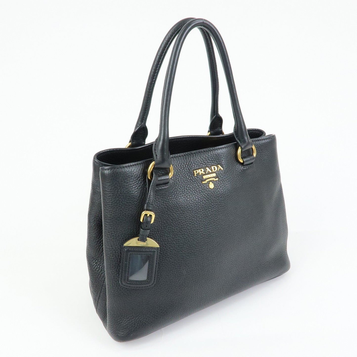 Prada Logo Calf Leather Tote Bag Hand Bag Black【Pre-order】