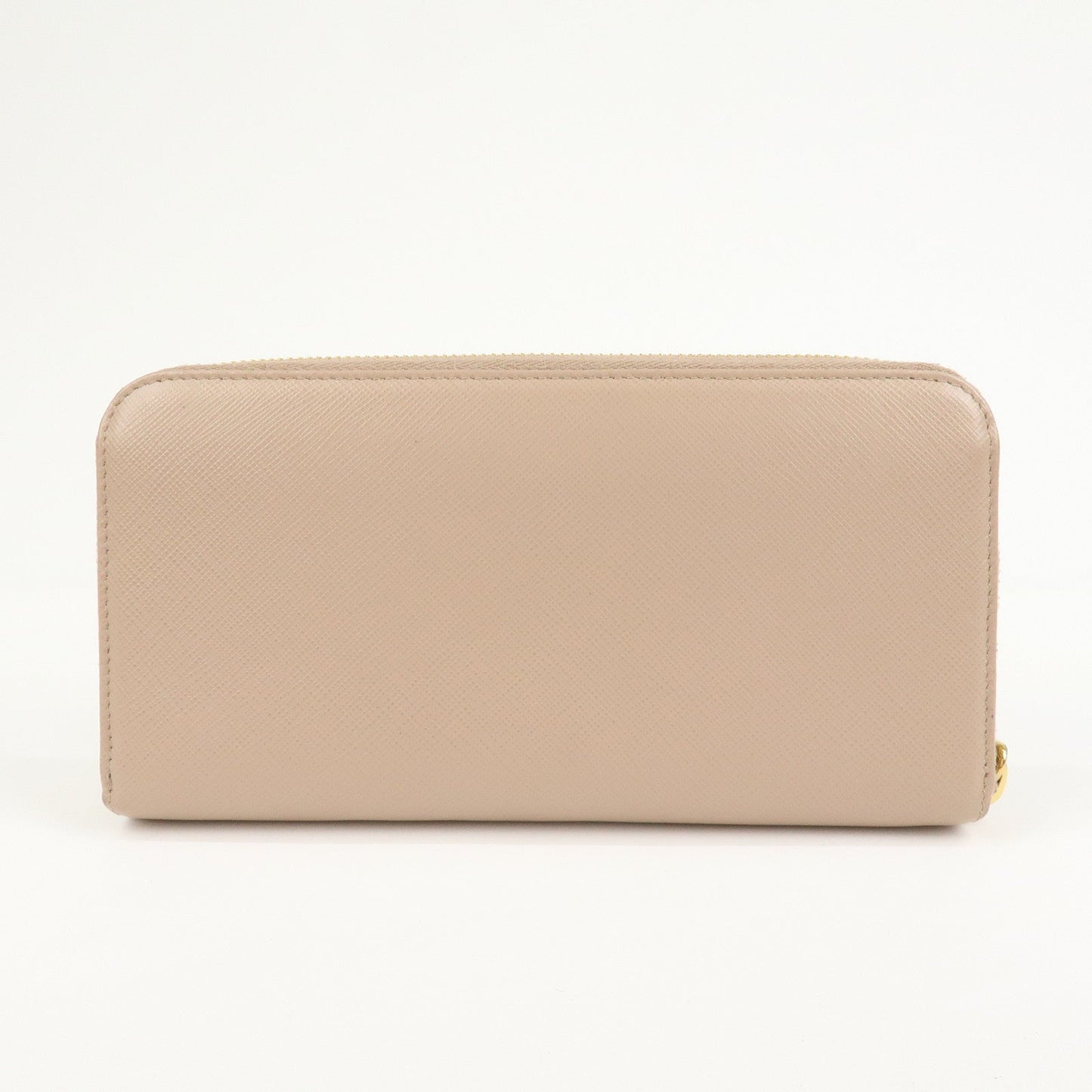 Prada Logo Saffiano Leather Round Zippy Long Wallet Beige 1ML506【Pre-order】