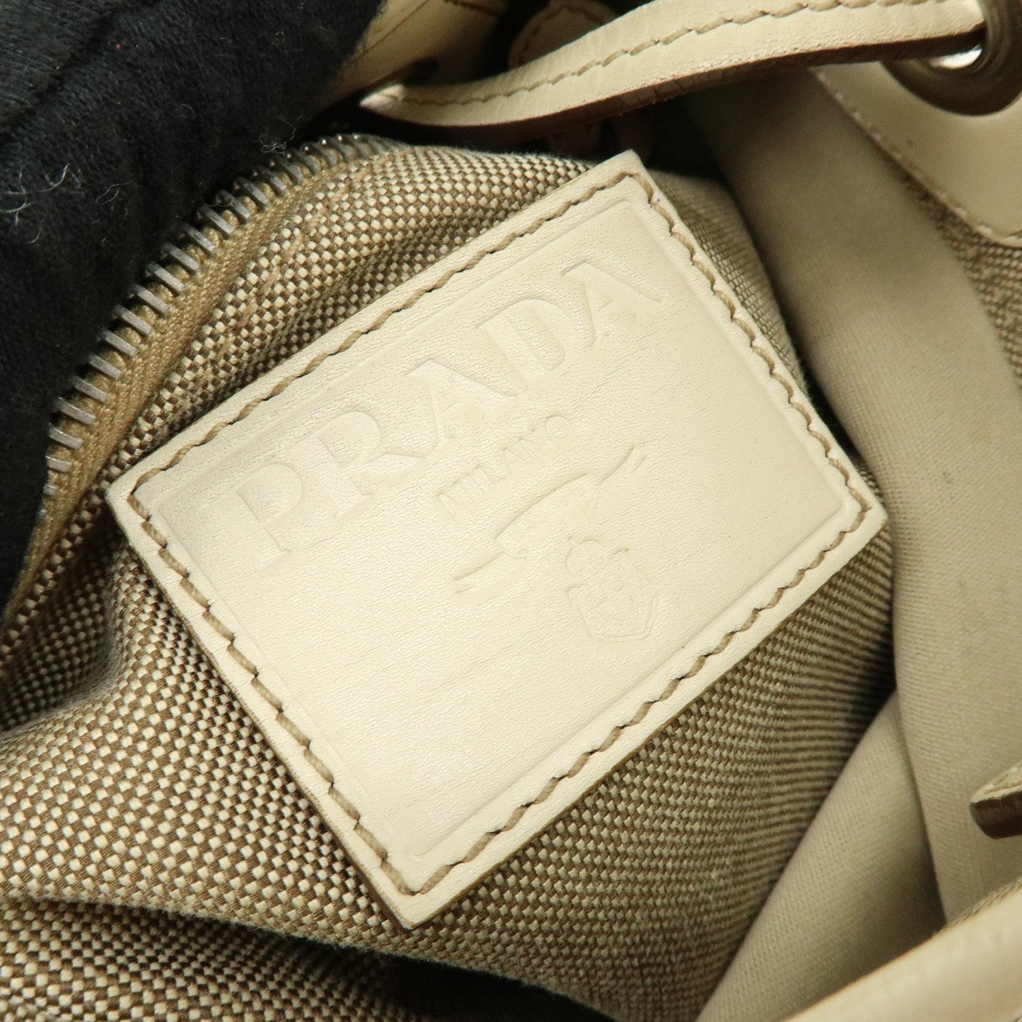 Prada Logo Jacquard Leather Shoulder Bag Crossbody Bag Beige【Pre-order】