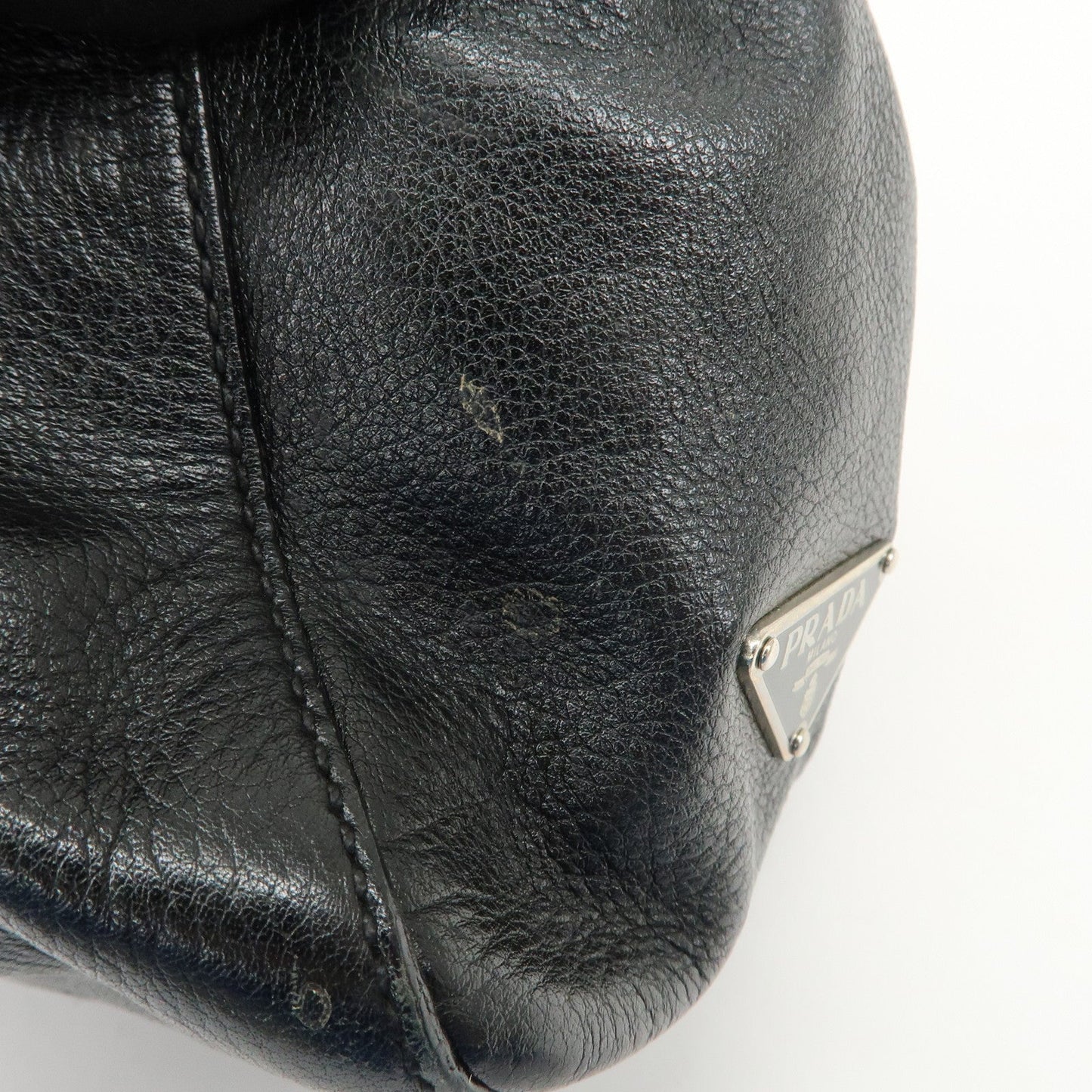 Prada Triangle Logo Leather Shoulder Bag Hand Bag Black【Pre-order】