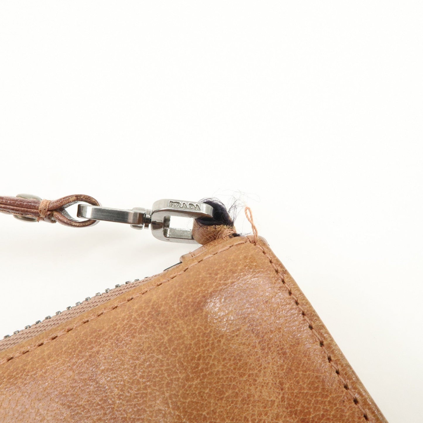 Prada Triangle Logo Leather Shoulder Bag Hand Bag Brown Used【Pre-order】