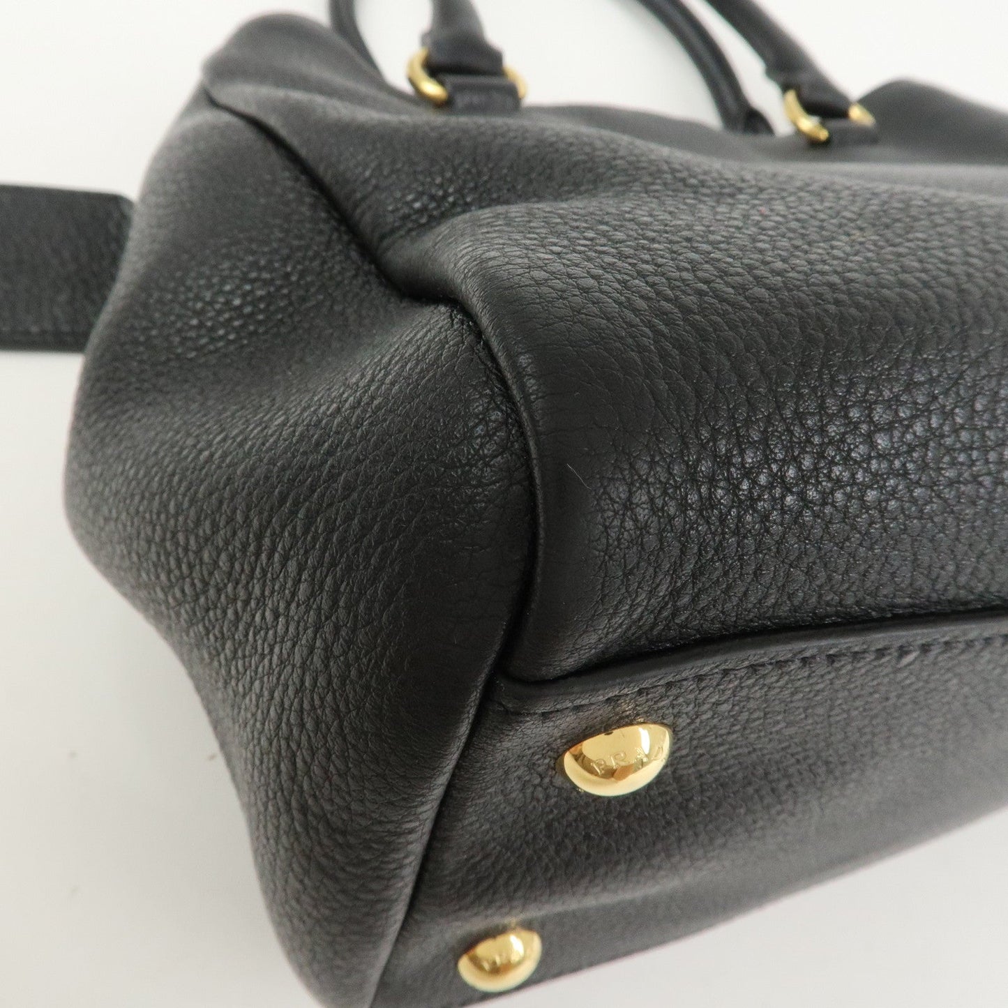 Prada Logo Leather 2Way Bag Shoulder Bag Hand Bag Black 1BG044【Pre-order】
