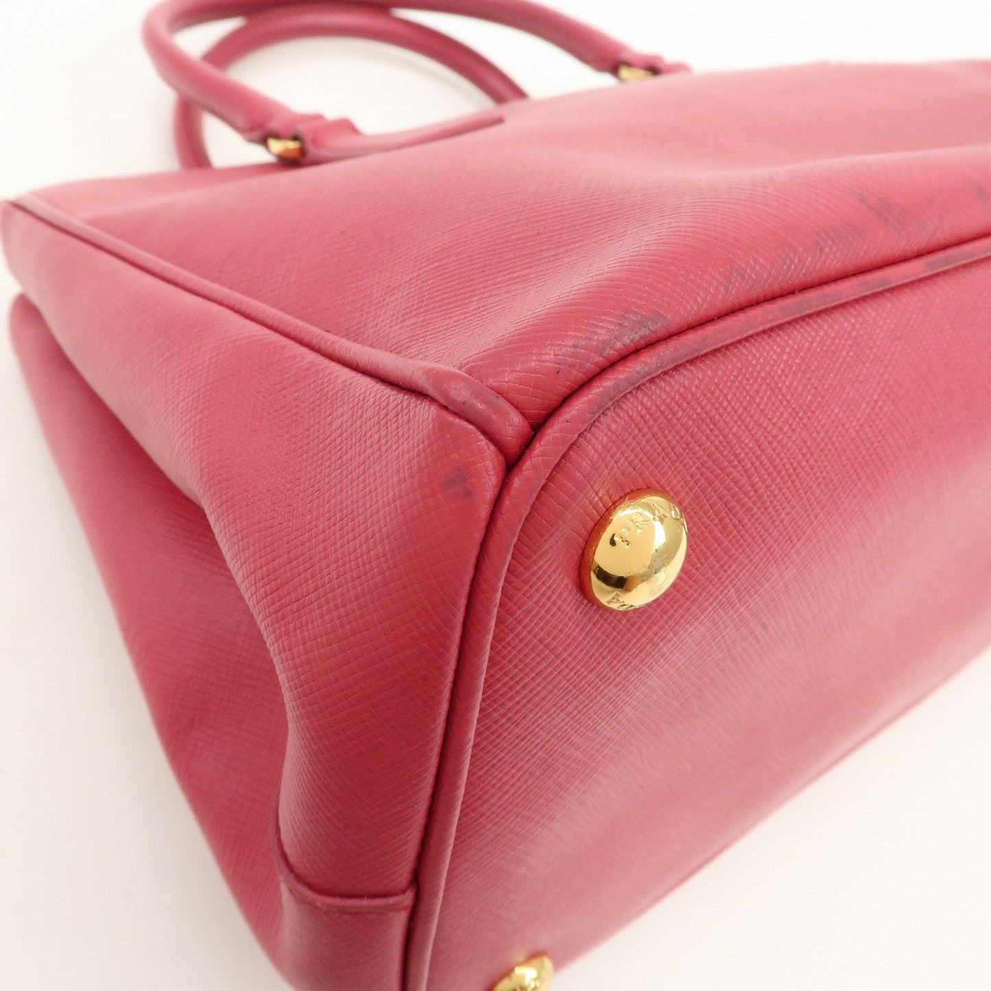 Prada Triangle Logo Saffiano Leather 2Way Bag Hand Bag Pink BN1801【Pre-order】