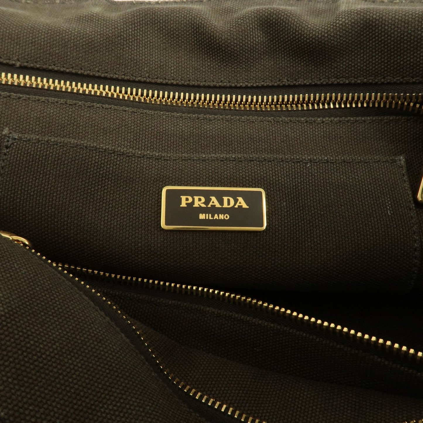 Prada Triangle Logo Canapa Large Tote Hand Bag Bijou Khaki BN1872【Pre-order】