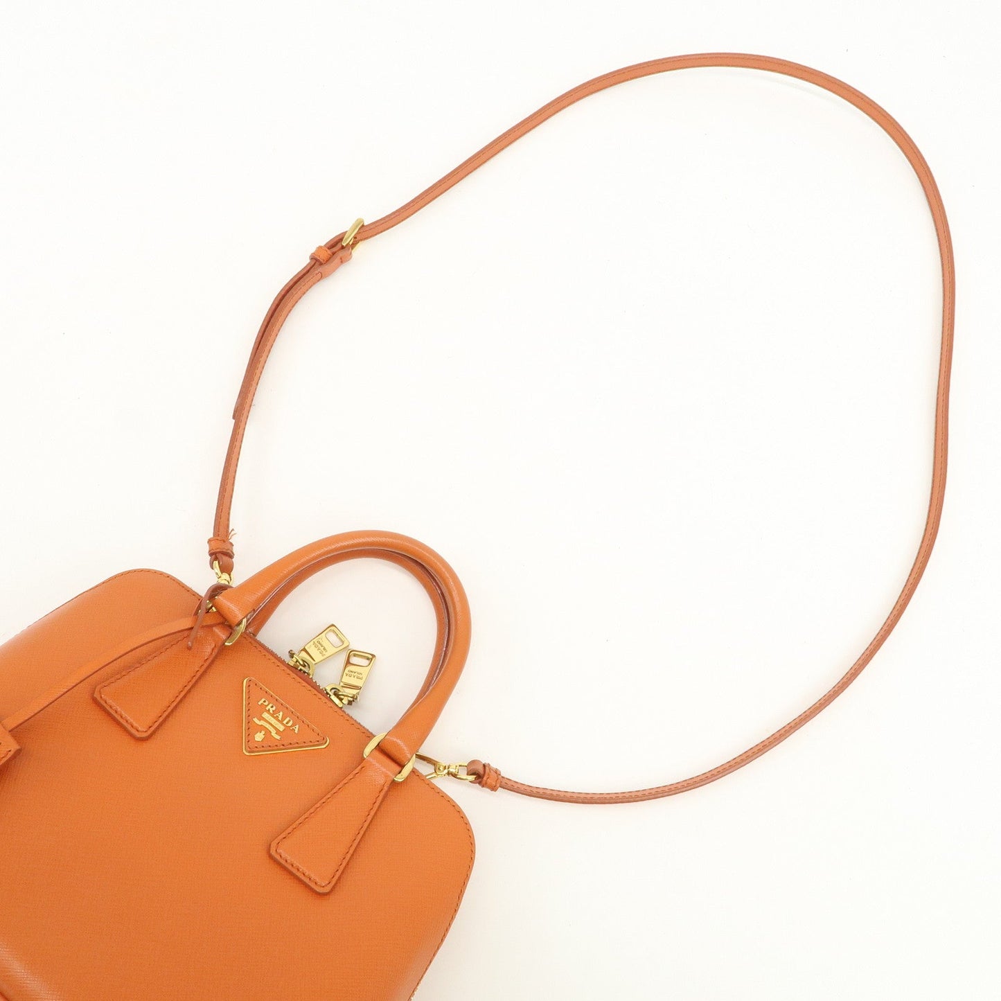Prada Saffiano Leather Promenade Small 2Way Hand Bag Orange BL0838【Pre-order】