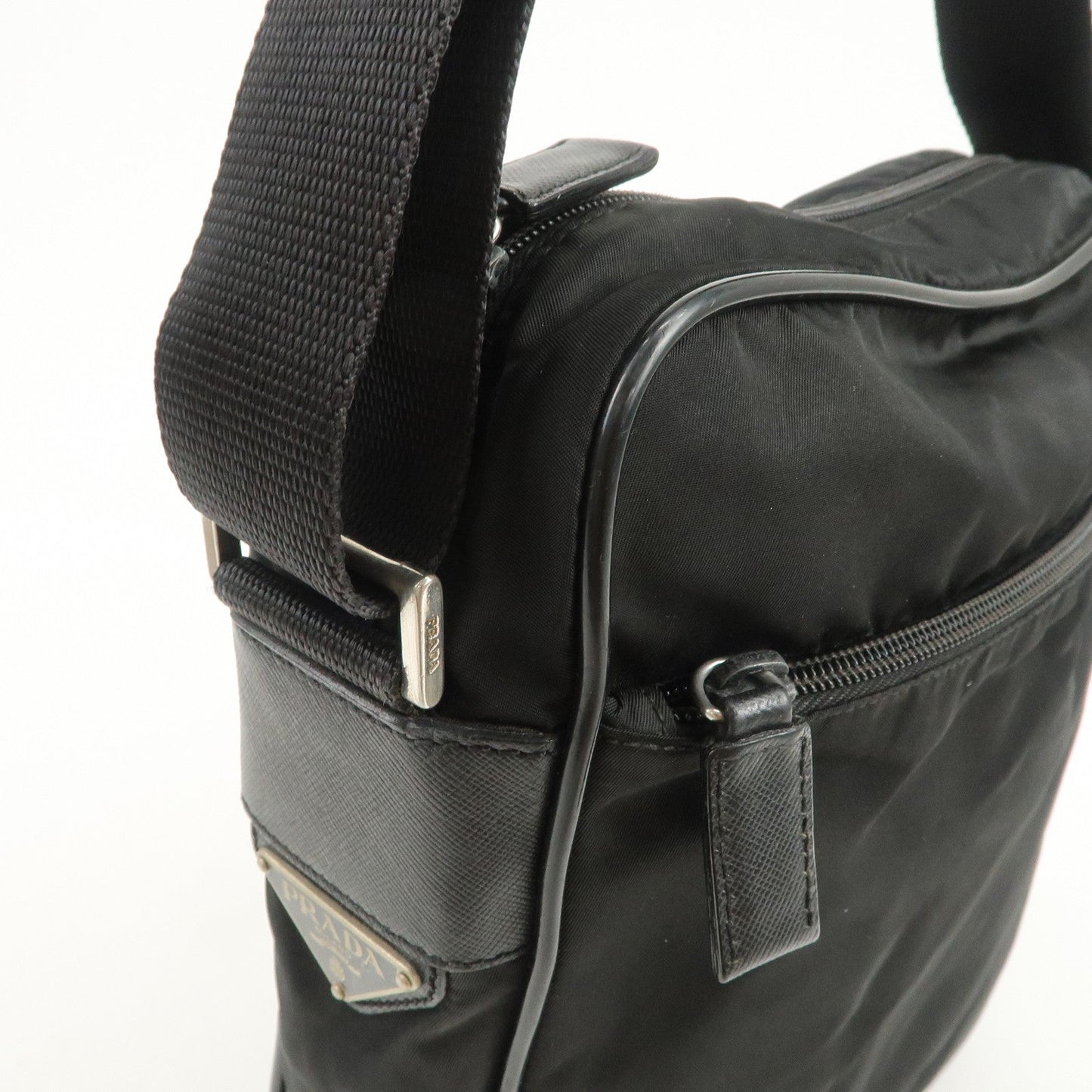 Prada Logo Nylon Leather Shoulder Bag Crossbody Bag Black BT0421【Pre-order】