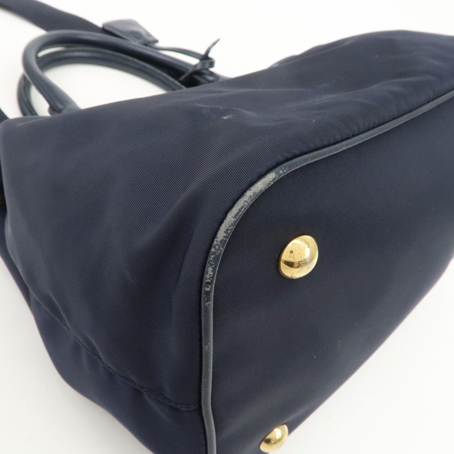 Prada Logo Nylon 2Way Bag Hand Bag Shoulder Bag Navy 1BA172【Pre-order】