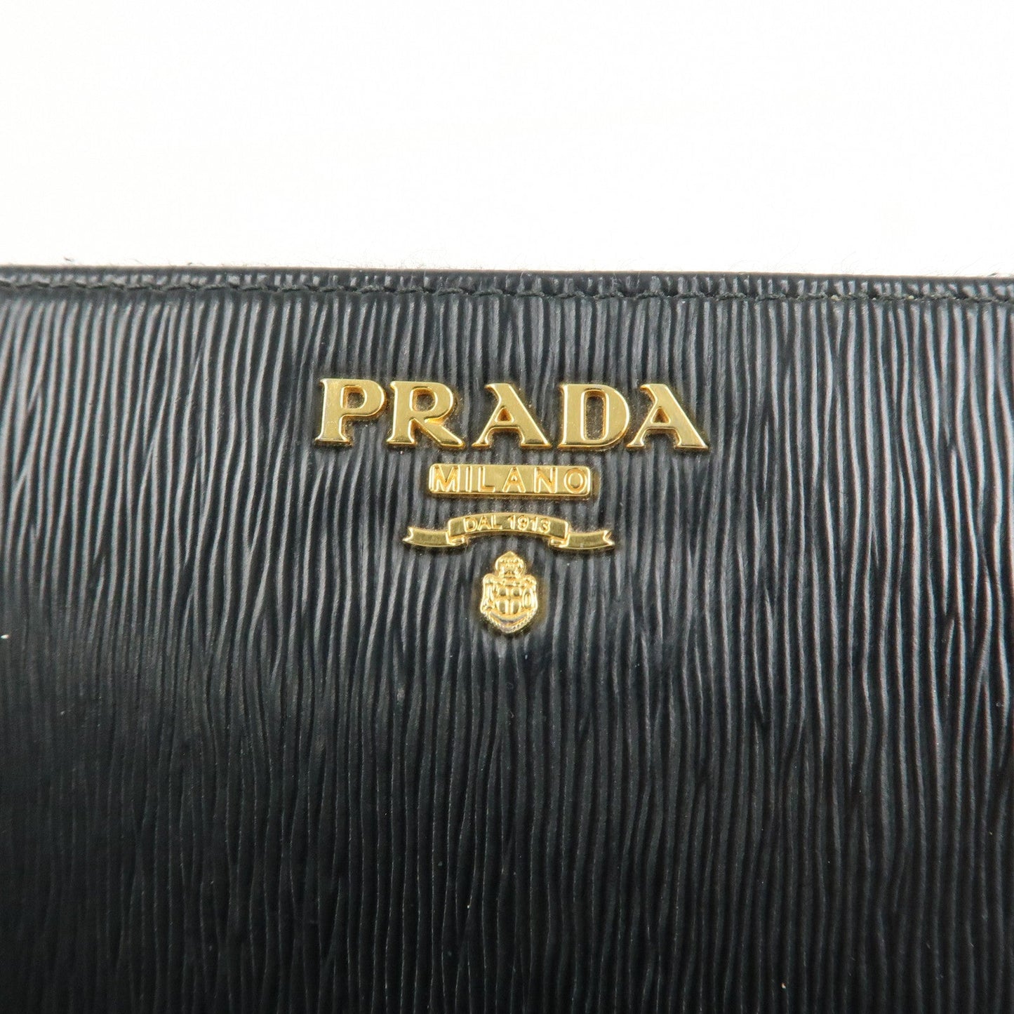 Prada Vitello Move Leather Round Zippy Wallet Black 1ML506 Used【Pre-order】