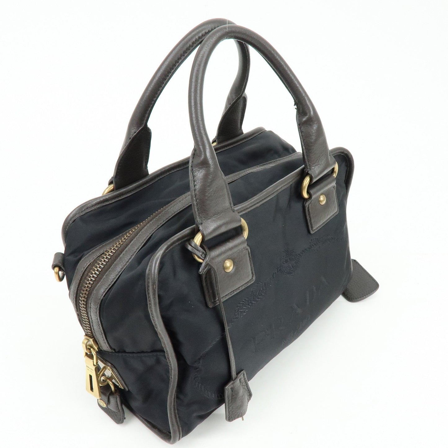 Prada Triangle Logo Nylon Leather 2Way Hand Shoulder Bag Black【Pre-order】