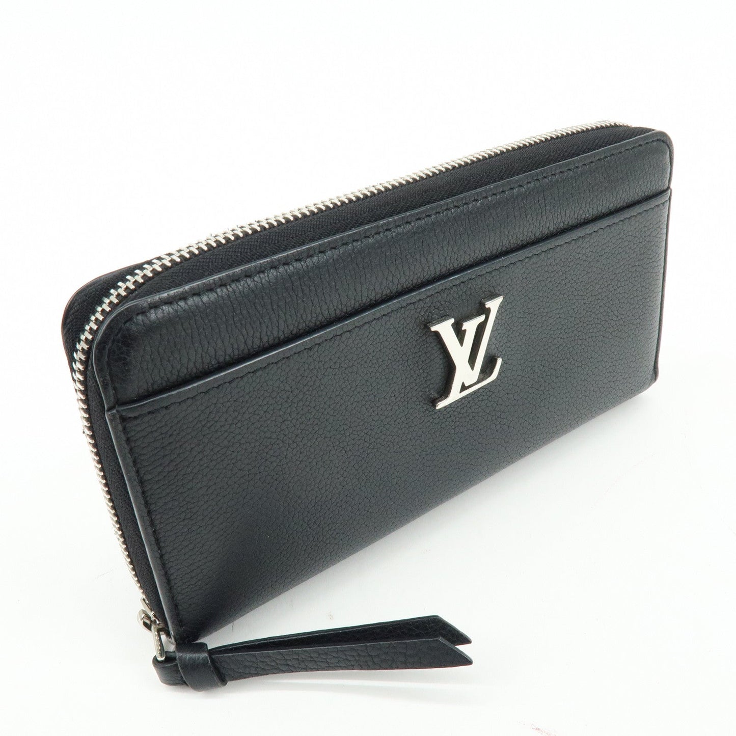 Louis Vuitton Leather Lockme Round Zippy Long Wallet Noir M62622【Pre-order】