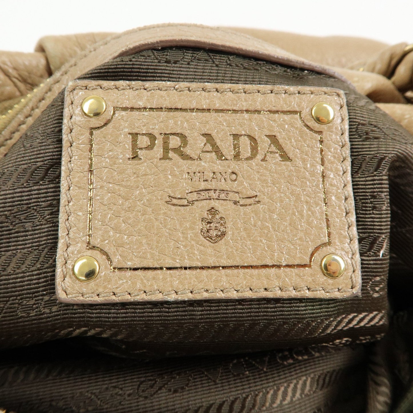 Prada Logo Leather Chain One Shoulder Bag Light Brown BR4243【Pre-order】