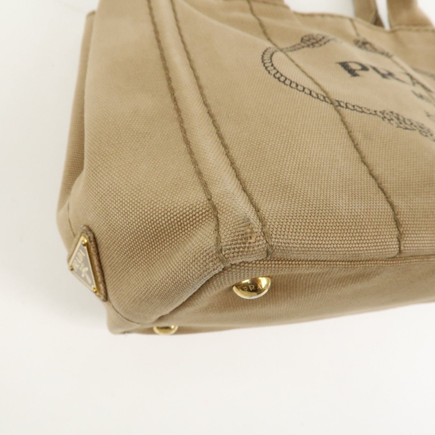 Prada Logo Canapa Mini Canvas 2Way Bag Hand Bag Beige 1BG439【Pre-order】