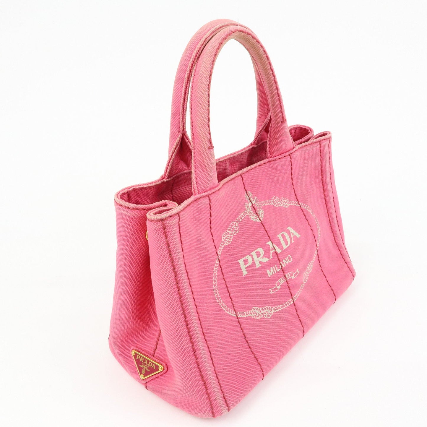 Prada Canapa Mini Canvas 2Way Bag Hand Bag Pink 1BG439【Pre-order】