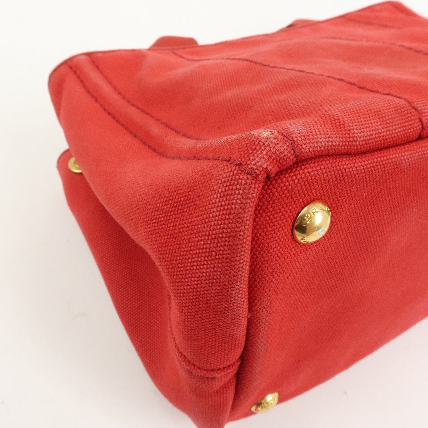 Prada Logo Canapa Mini Canvas Hand Bag Tote Bag Red BN2439【Pre-order】