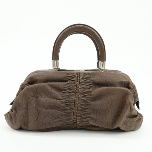 Christian Dior Embossed Gathered Leather Boston Bag Hand Bag【Pre-order】