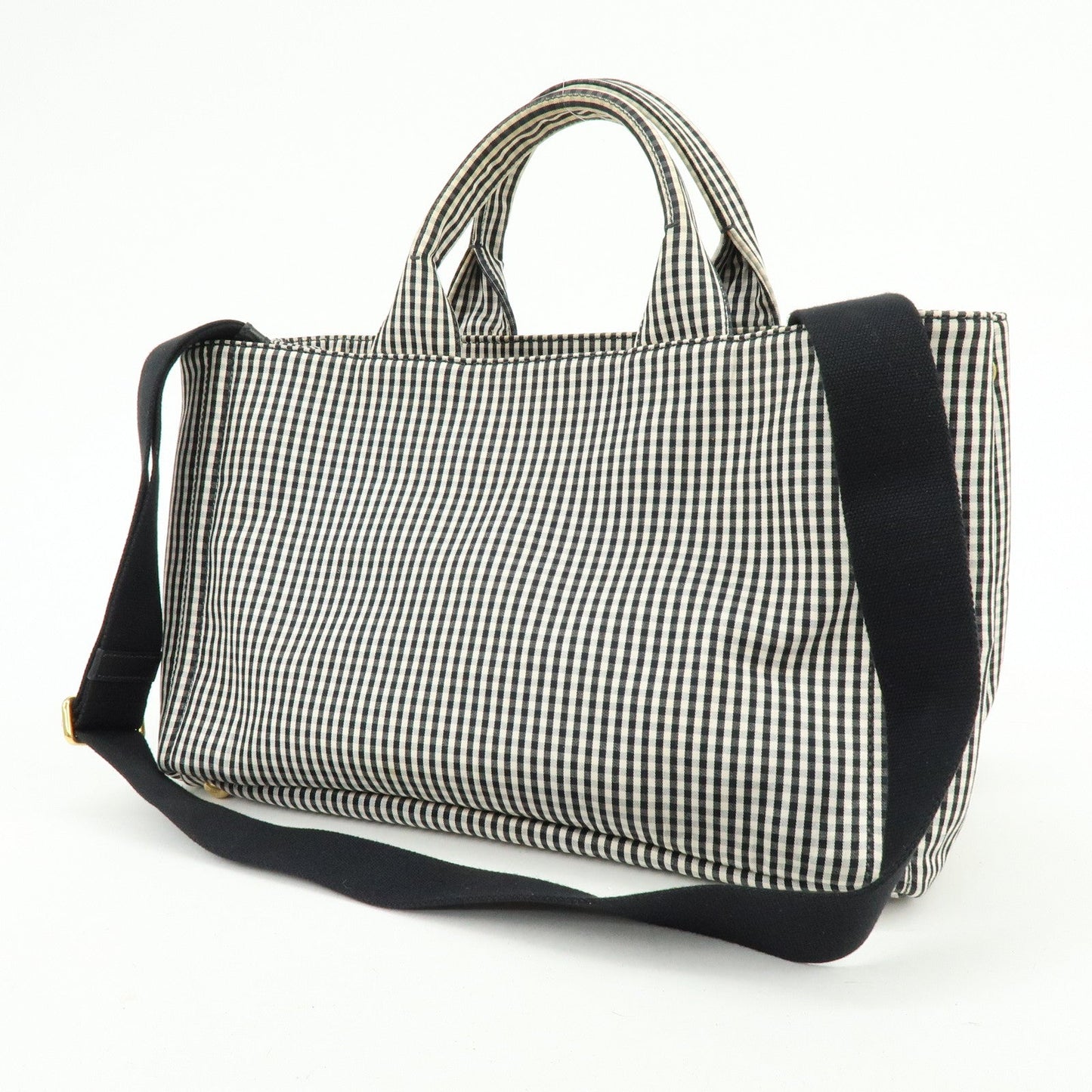 Prada Canapa Canvas 2Way Bag Hand Bag Shoulder Bag Black Ivory【Pre-order】