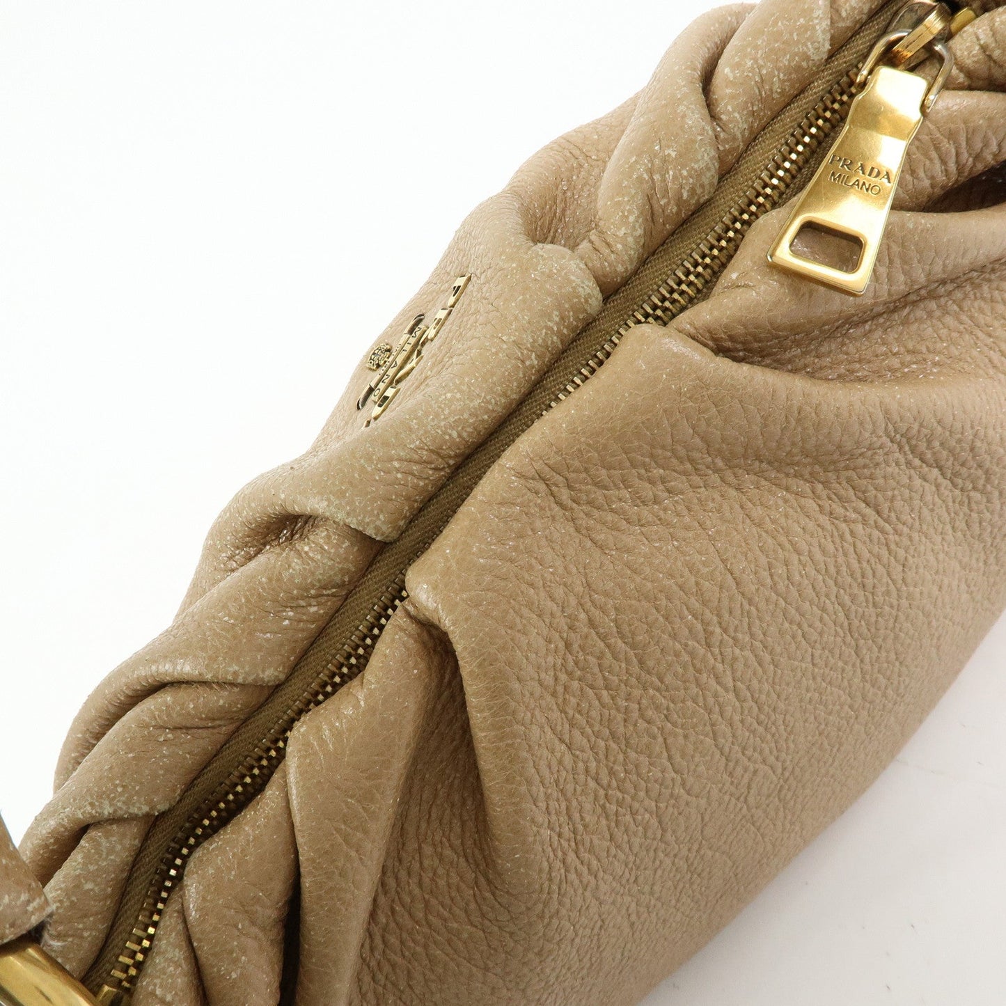 Prada Logo Leather Chain One Shoulder Bag Light Brown BR4243【Pre-order】