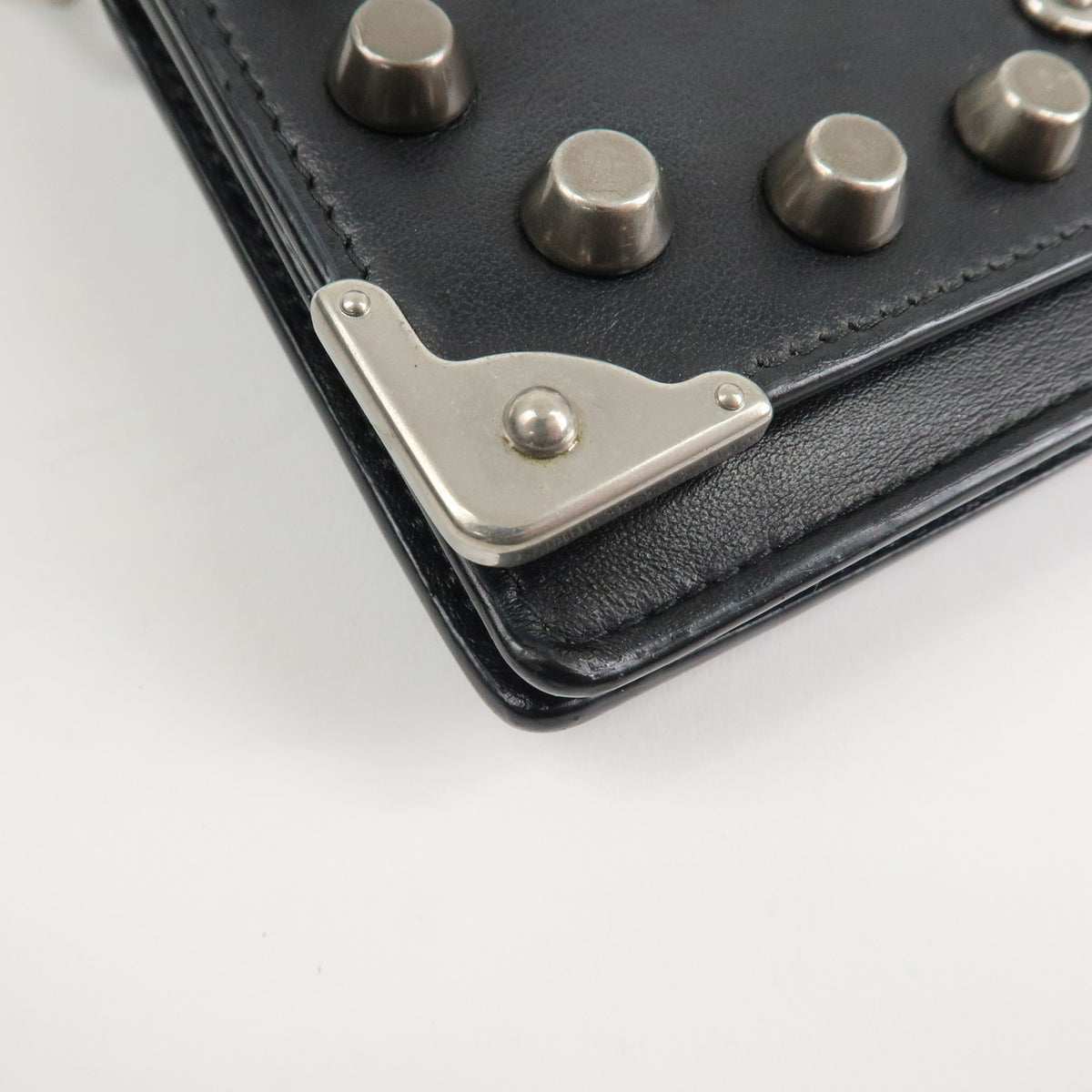 Prada Leather Studs Chain Wallet Chain Bag Black Used【Pre-order】