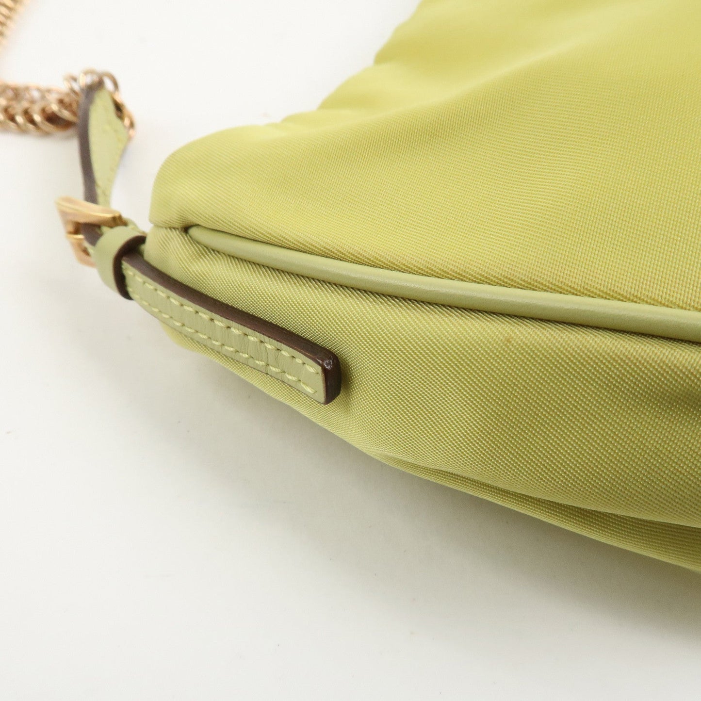 Prada Triangle Logo Nylon Leather Shoulder Bag Yellow BR0107【Pre-order】