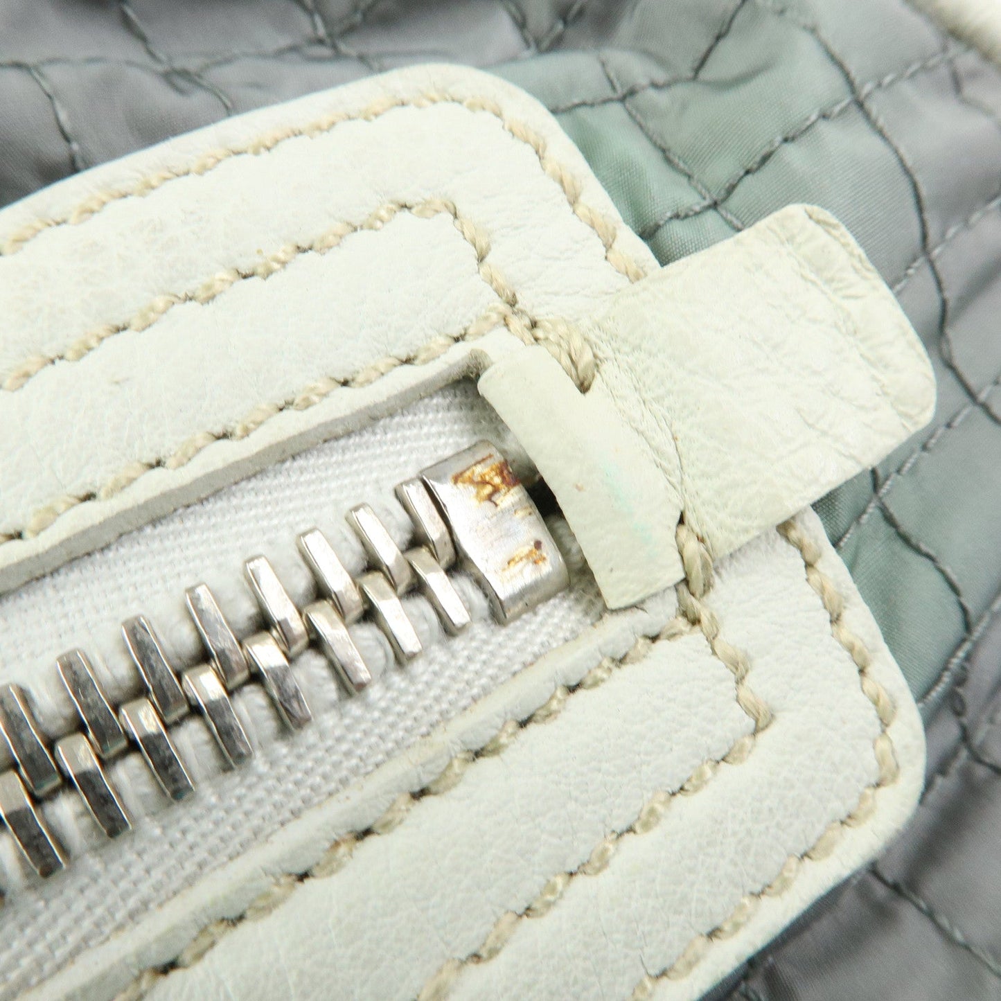 Prada Sports Nylon Leather Boston Bag Hand Bag Gray Irvory【Pre-order】