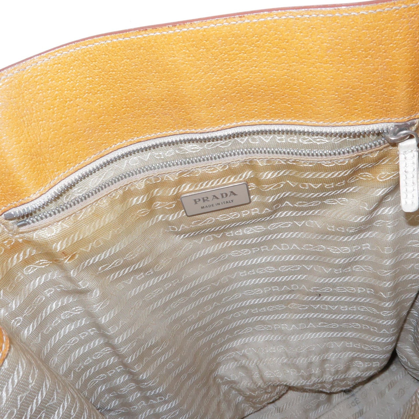 Prada Triangle Logo Leather Tote Bag Shoulder Bag Light Brown【Pre-order】