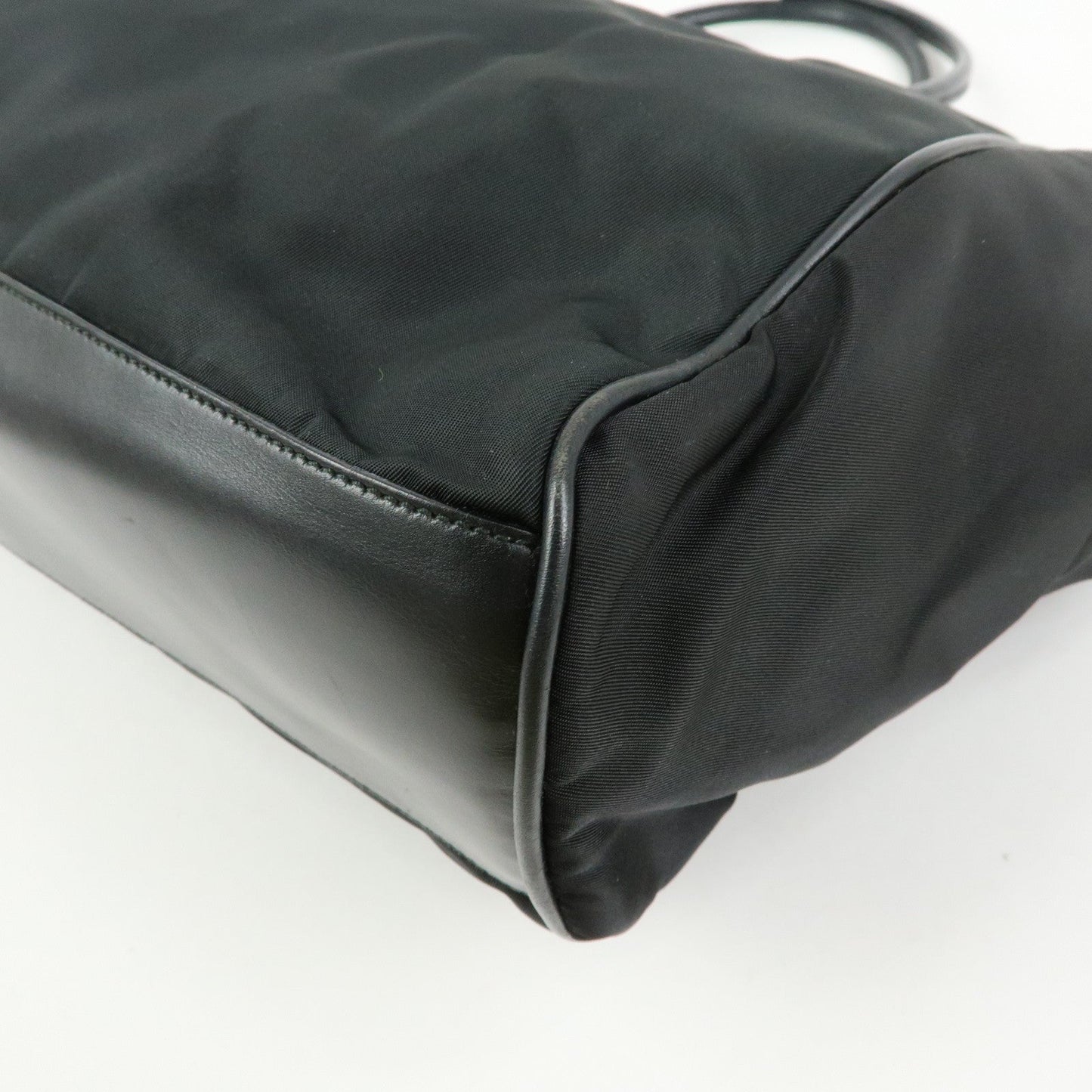 Prada Triangle Logo Nylon Leather Hand Bag Tote Shoulder Bag Black【Pre-order】