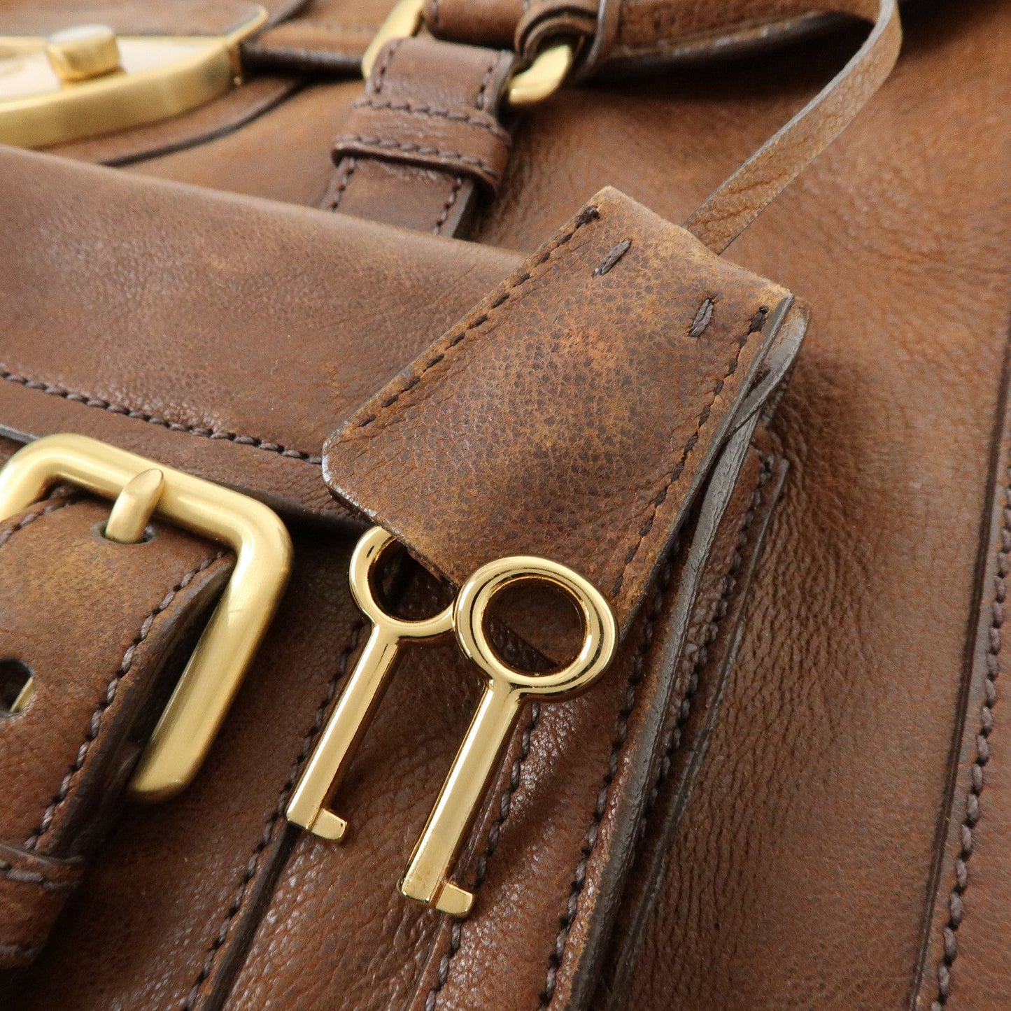 Prada Leather Shoulder Bag Hand Bag Brown BR3130【Pre-order】