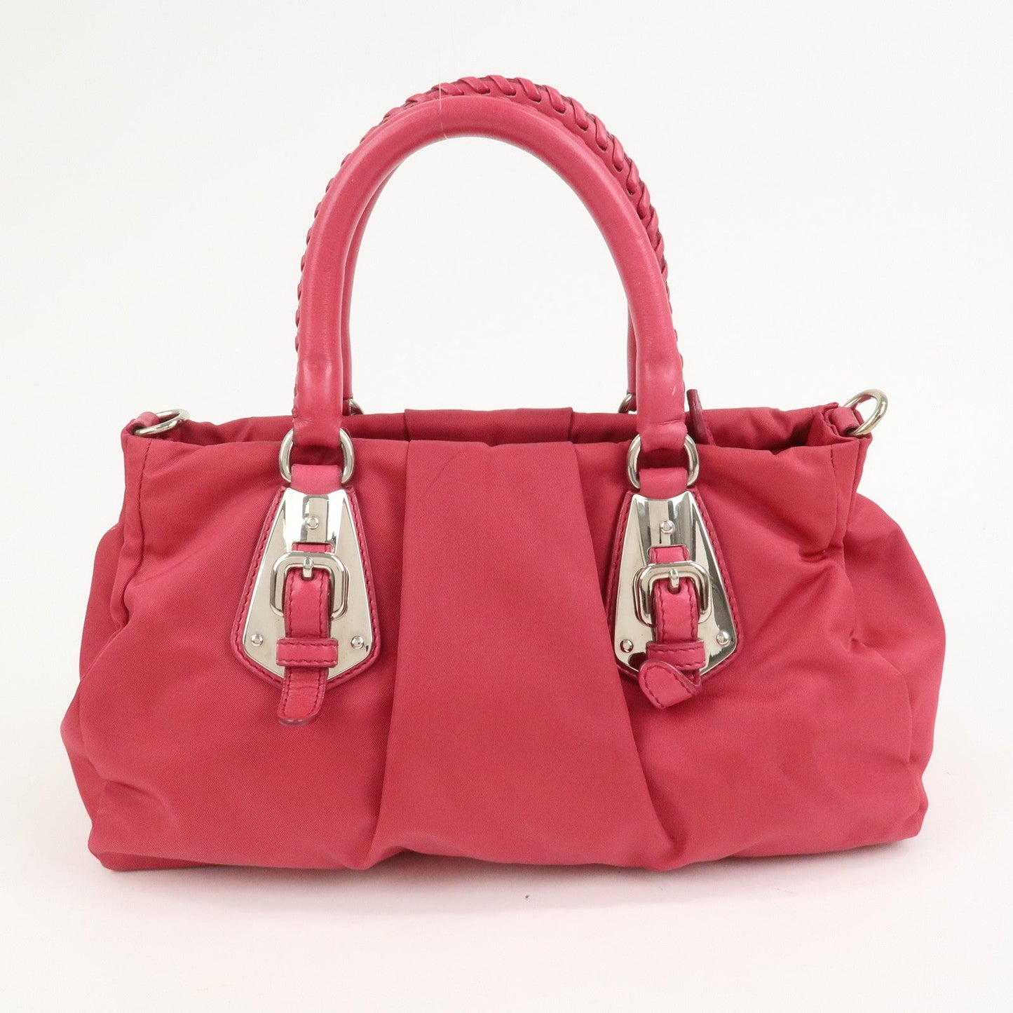 Prada Logo Nylon Leather 2Way Bag Hand Bag Shoulder Bag Pink【Pre-order】