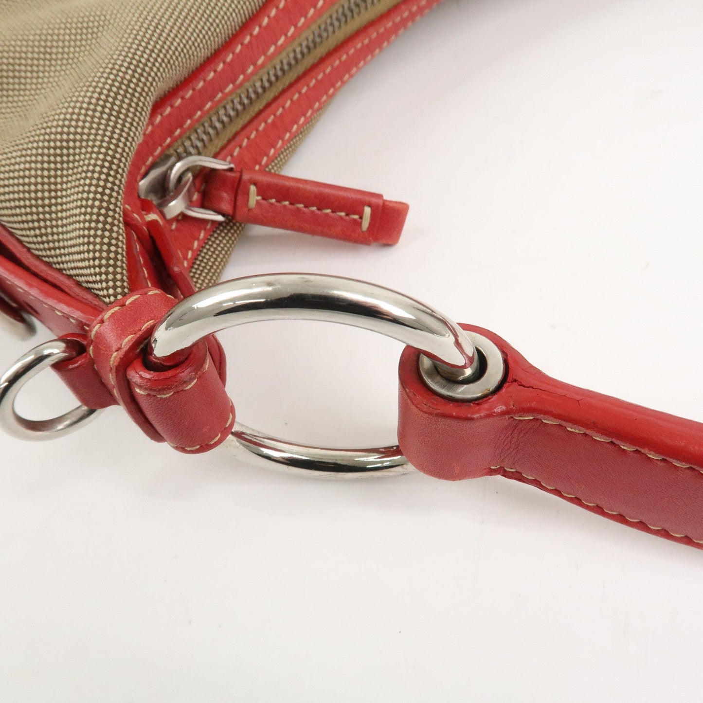 Prada Logo Jacguard Leather Shoulder Bag Light Brown Red BR3429【Pre-order】