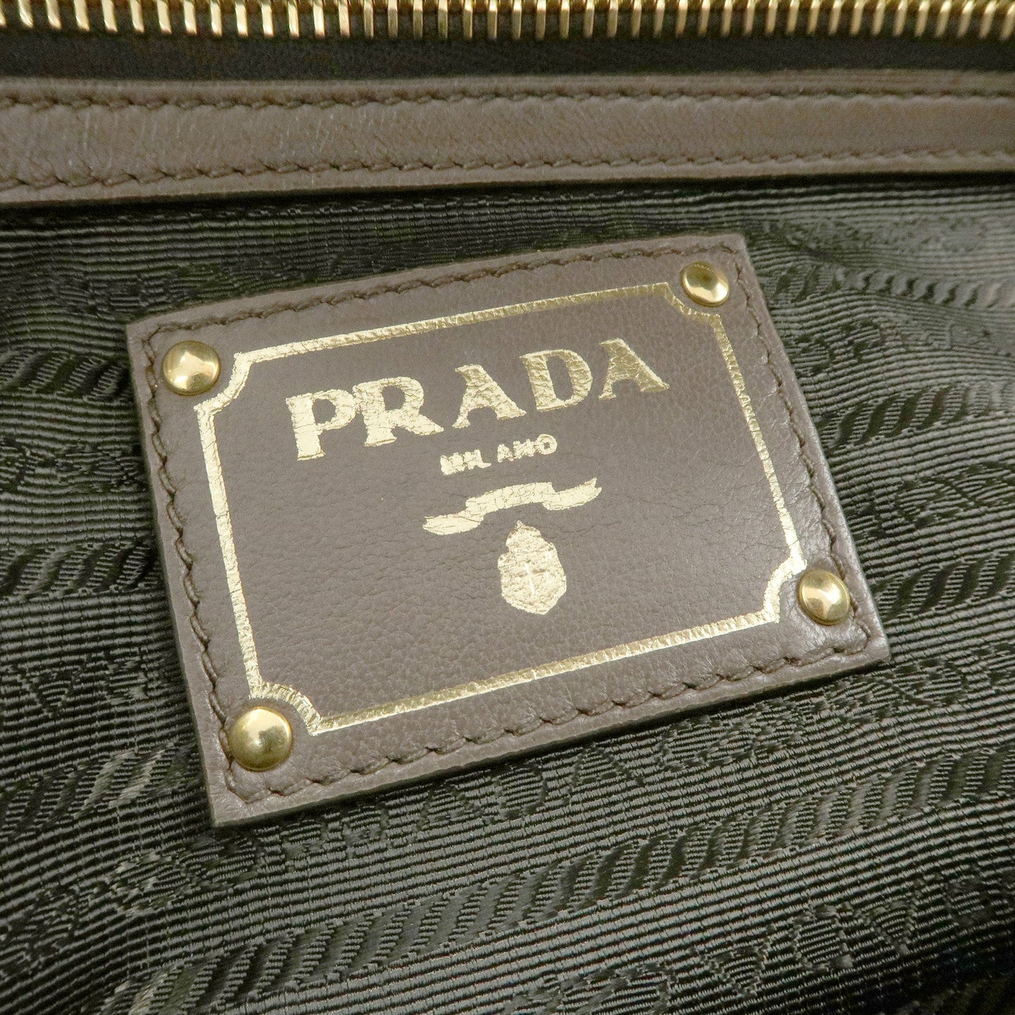 Prada Logo Nappa Gaufre Leather Shoulder Bag Greige BR4443【Pre-order】