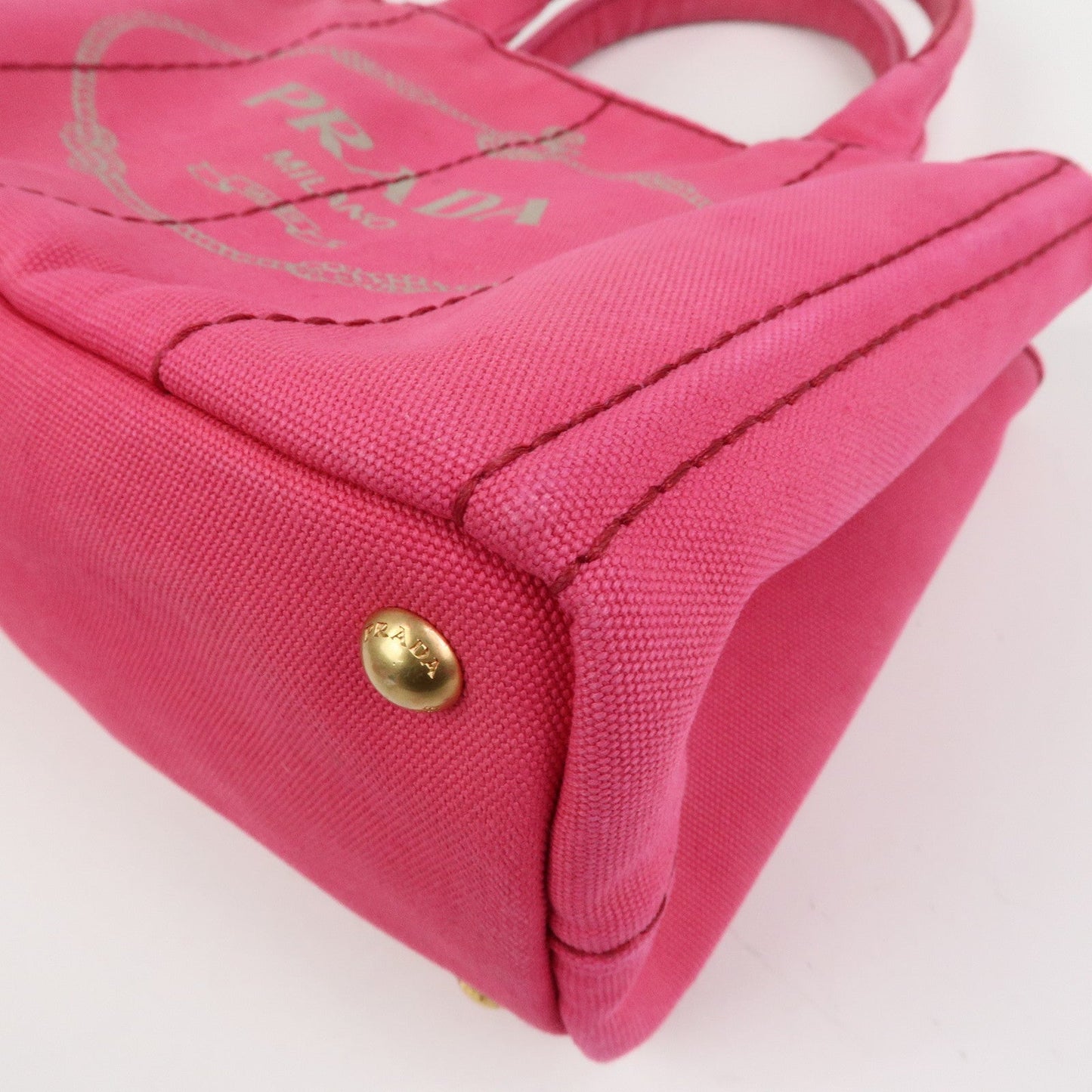 Prada Triangle Logo Canapa Mini 2Way Hand Shoulder Bag Pink B2439G【Pre-order】