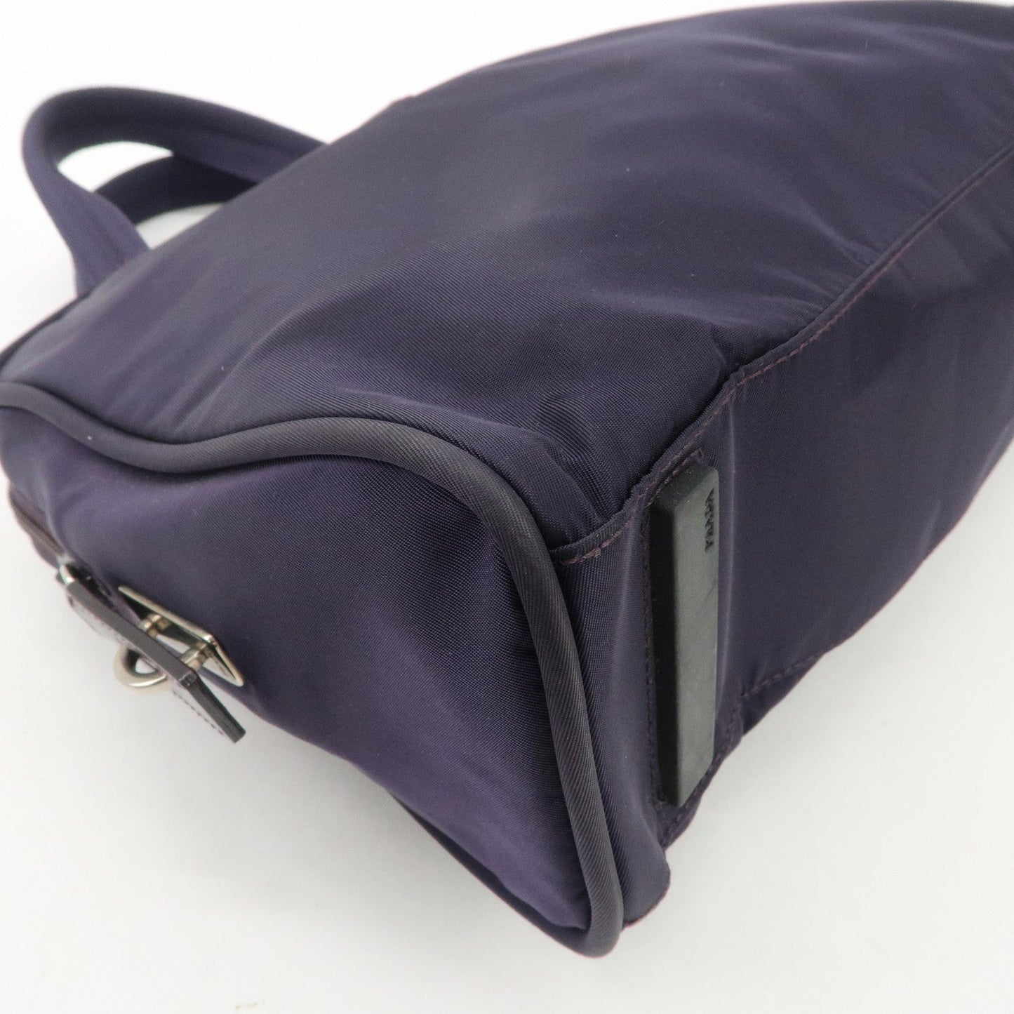 Prada Triangle Logo Leather Nylon Hand Bag Purple B8495【Pre-order】