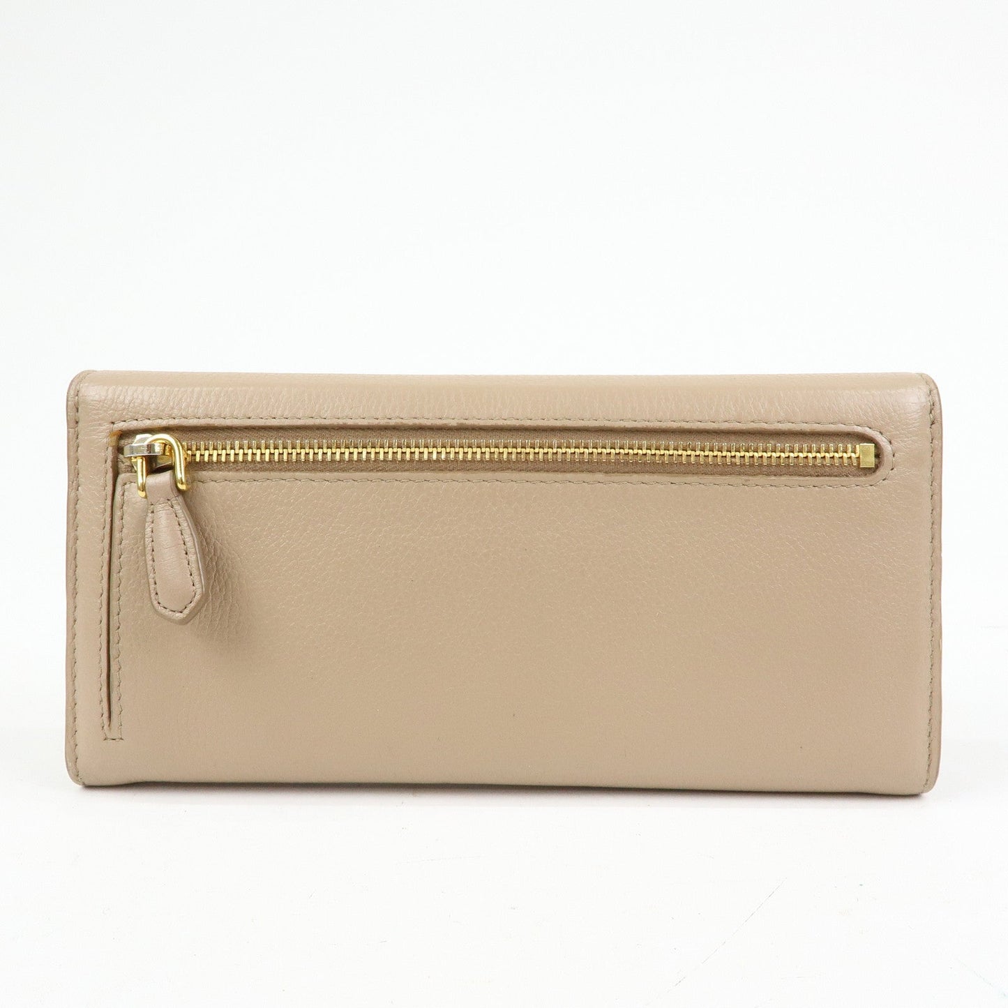 Prada Saffiano Leather Flap Bi-Fold Long Wallet Pink Beige 1MH132【Pre-order】