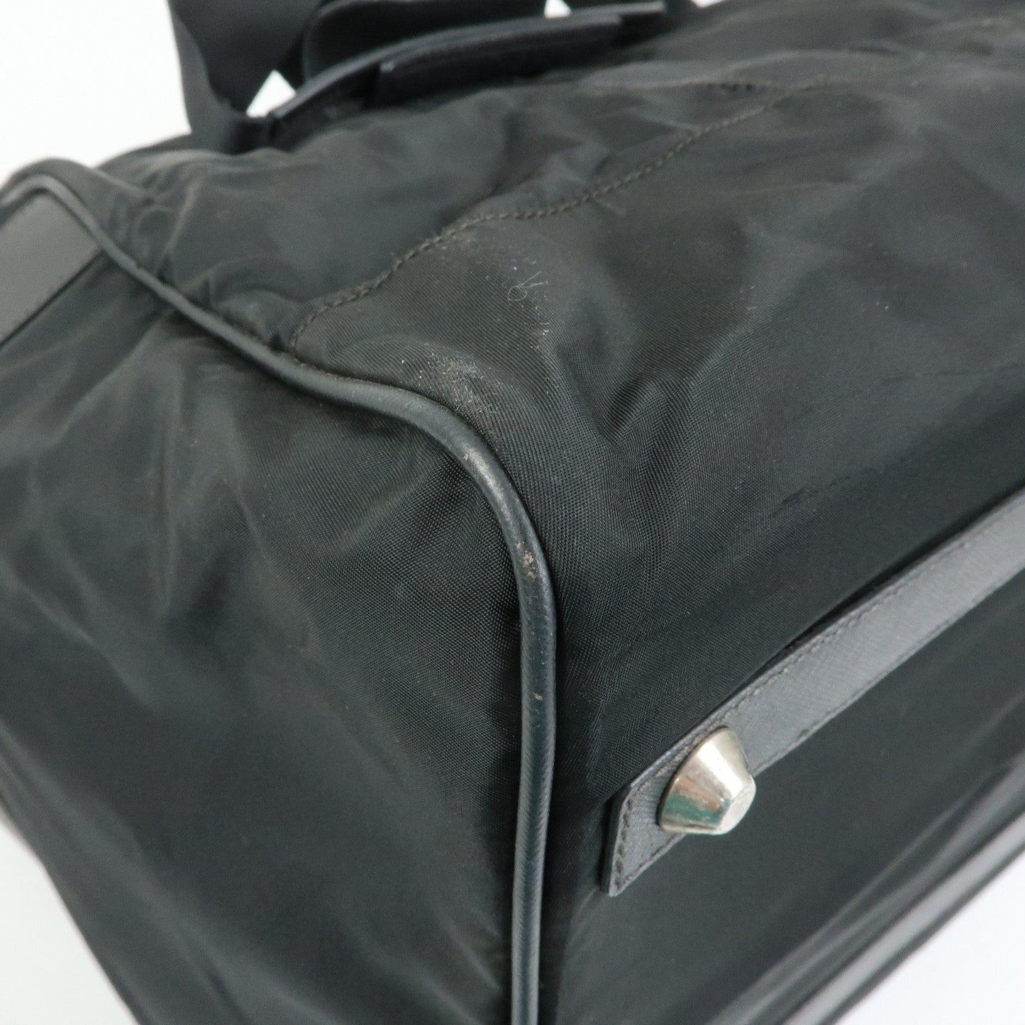 Prada Triangle Logo Nylon Leather Boston Bag Travel Bag Black【Pre-order】