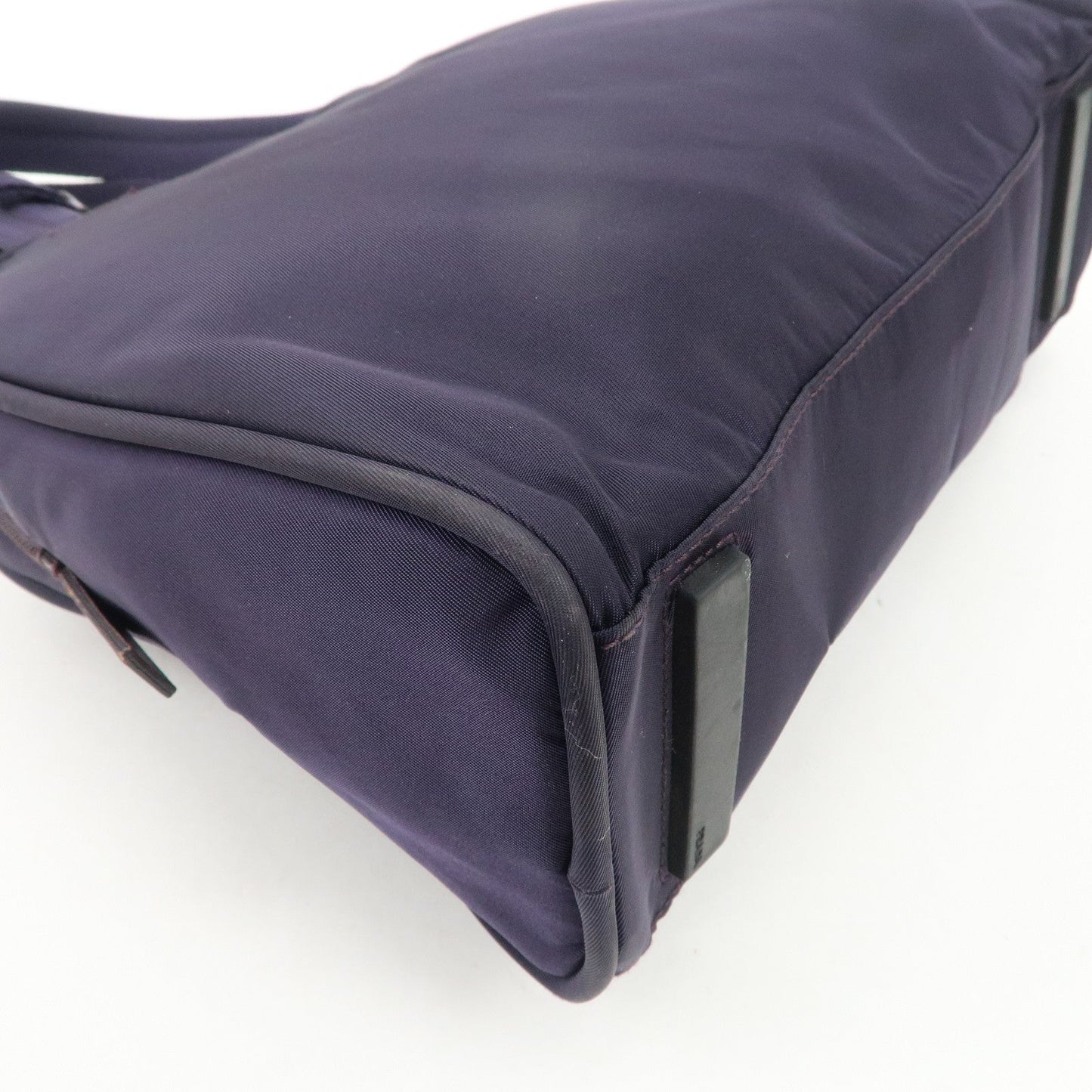 Prada Triangle Logo Leather Nylon Hand Bag Purple B8495【Pre-order】