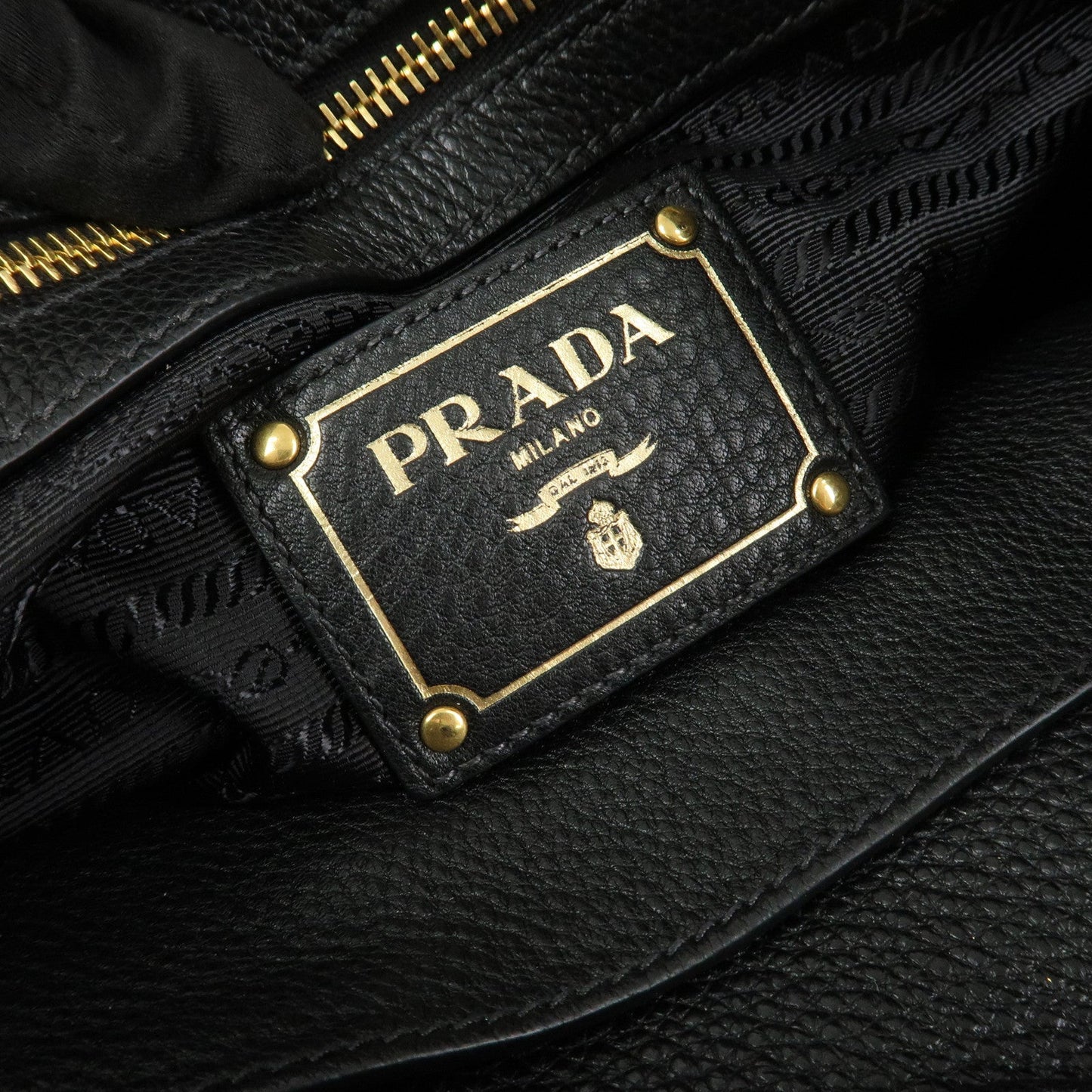 Prada Logo Leather 2Way Bag Shoulder Bag Hand Bag Black 1BG044【Pre-order】