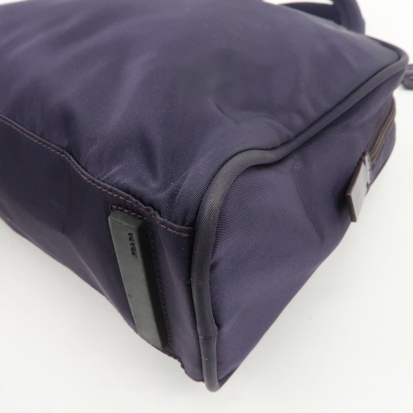 Prada Triangle Logo Leather Nylon Hand Bag Purple B8495【Pre-order】