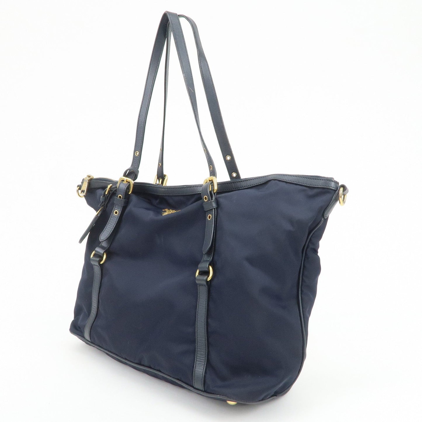 Prada Nylon Saffiano Leather Shoulder Bag Tote Bag Navy【Pre-order】