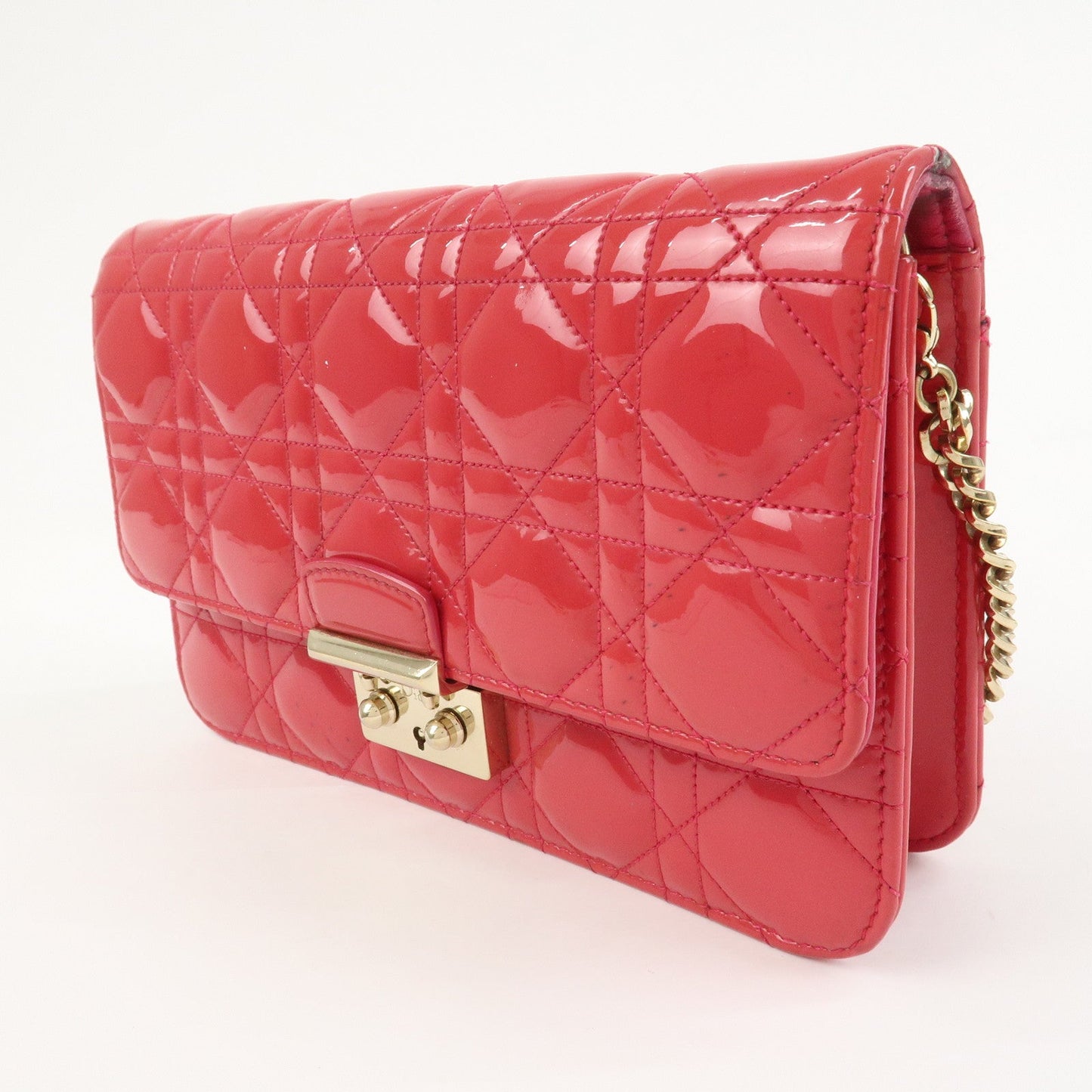 Christian Dior Cannage New Lock Patent Leather Chain Shoulder Bag【Pre-order】