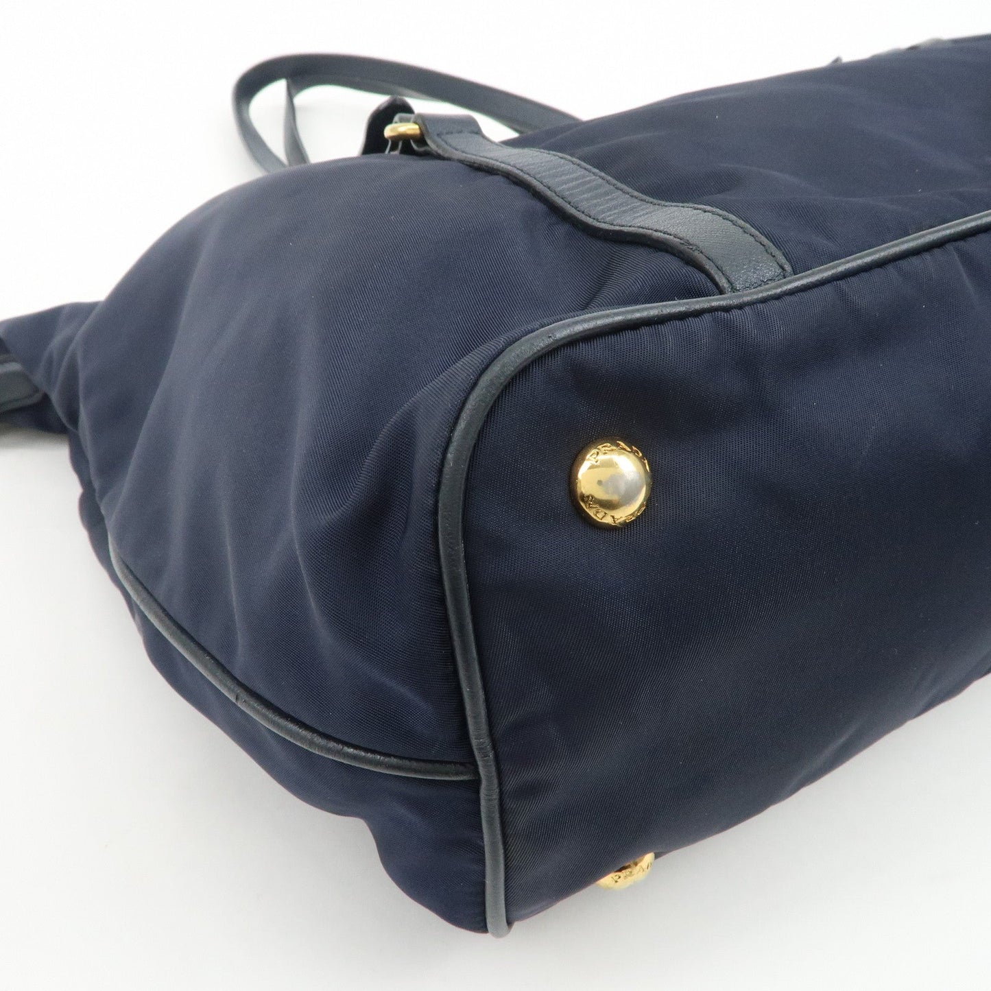Prada Nylon Saffiano Leather Shoulder Bag Tote Bag Navy【Pre-order】