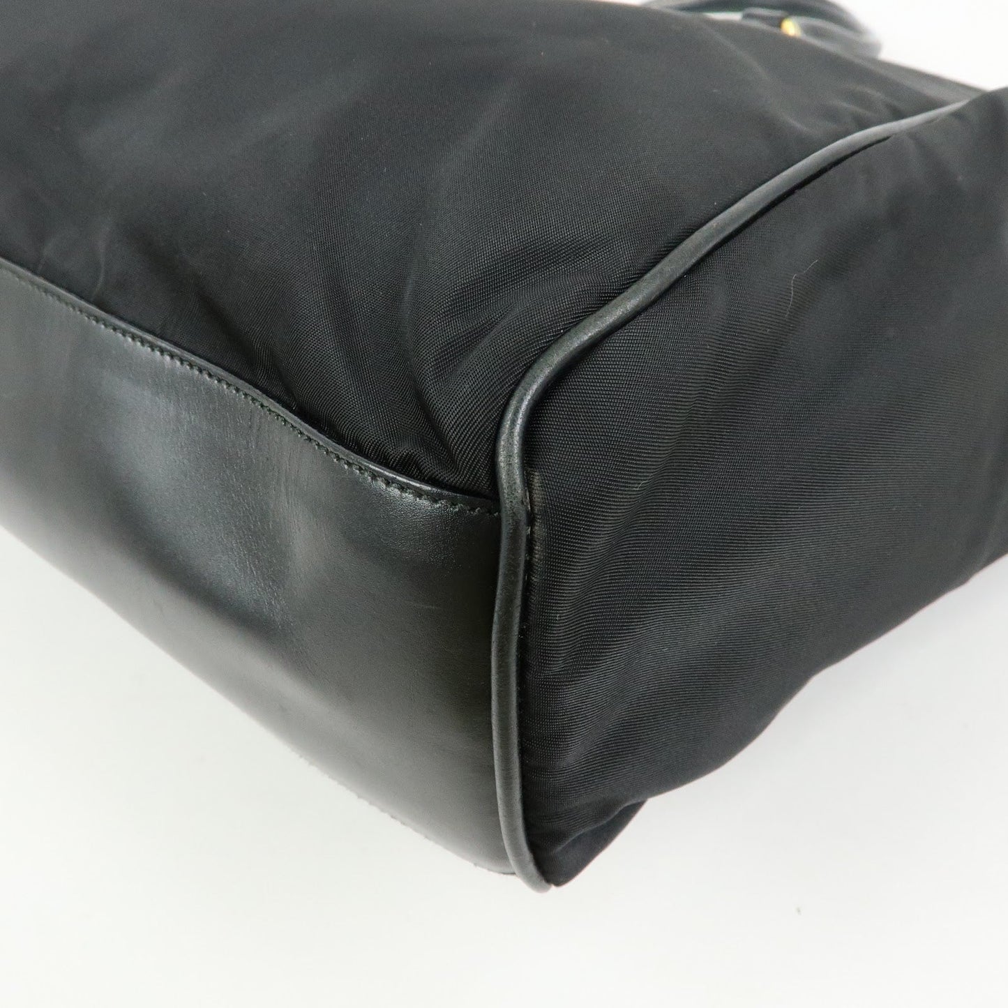 Prada Triangle Logo Nylon Leather Hand Bag Tote Shoulder Bag Black【Pre-order】