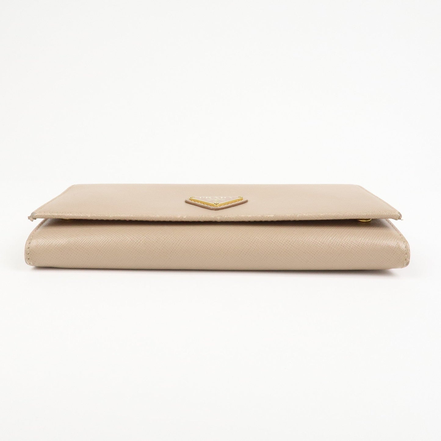 Prada Triangle Logo Saffiano Leather Long Wallet Beige 1MH132【Pre-order】