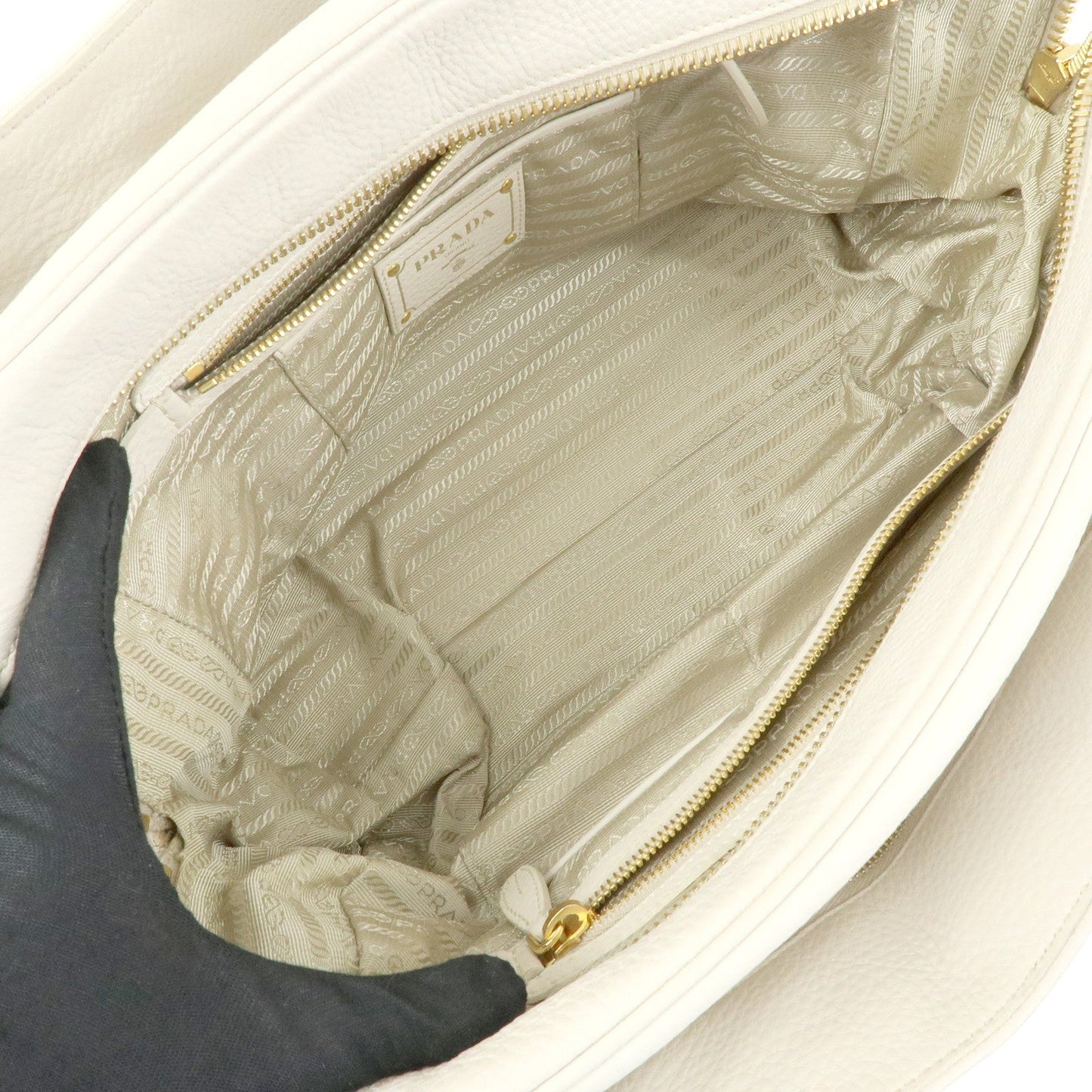 Prada Vitello Daino Leather Hand Bag Ivory BL0804【Pre-order】